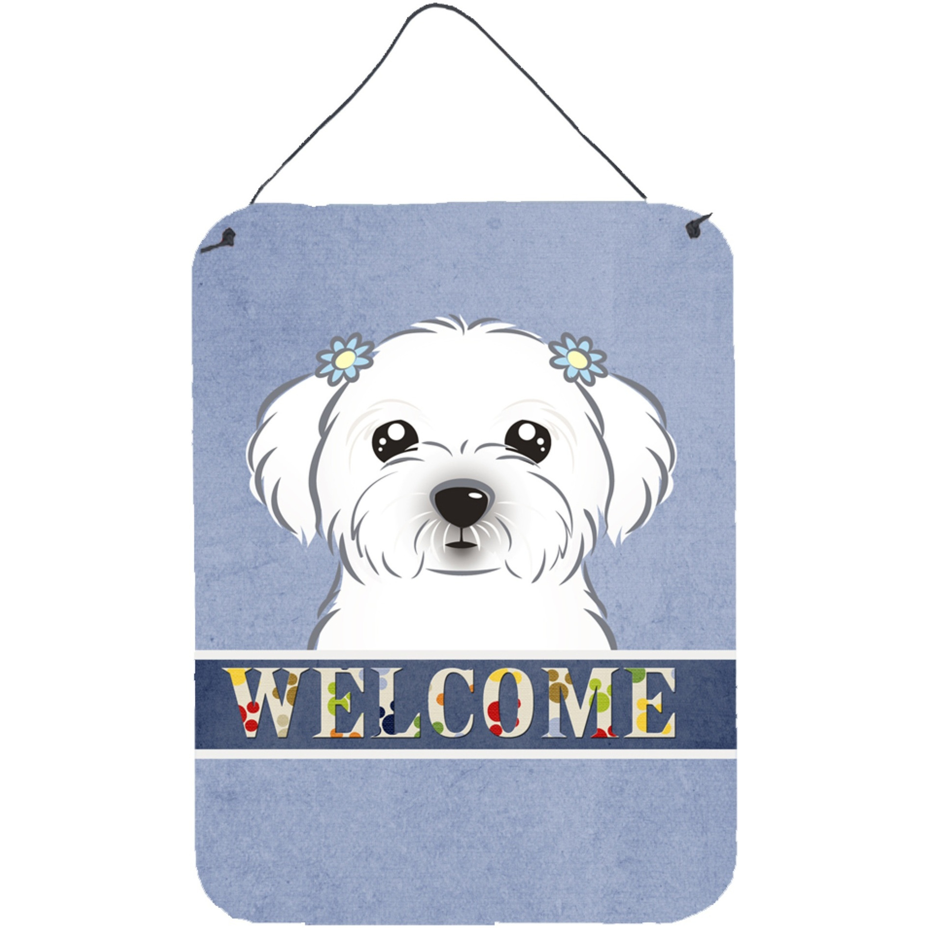 &quotCaroline's Treasures BB1394DS1216 Maltese Welcome Wall or Door Hanging Prints, 16 x 12"", Multicolor"