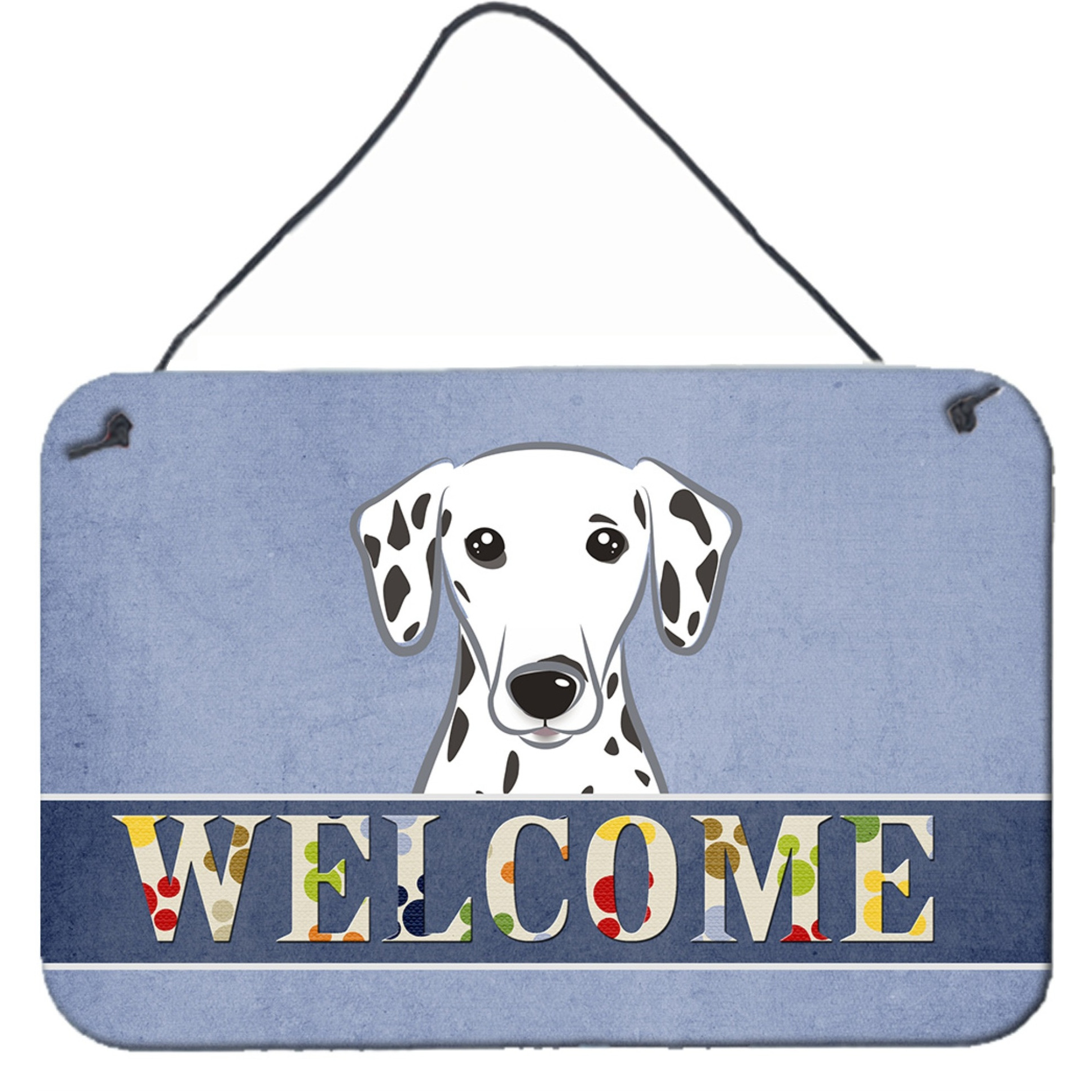 &quotCaroline's Treasures BB1396DS812 Dalmatian Welcome Wall or Door Hanging Prints, 8 x 12"", Multicolor"