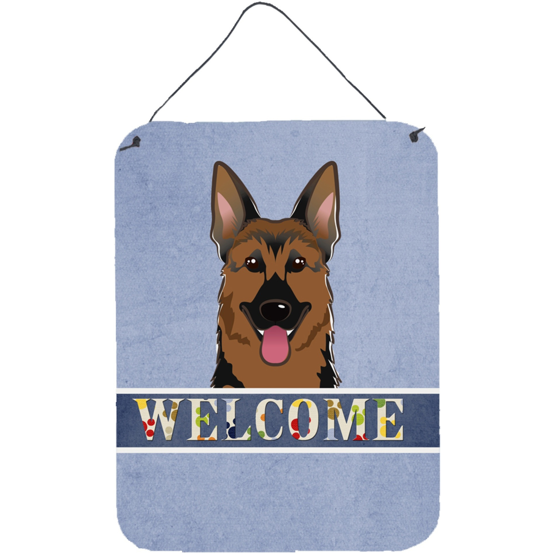 &quotCaroline's Treasures BB1397DS1216 German Shepherd Welcome Wall or Door Hanging Prints, 16 x 12"", Multicolor"