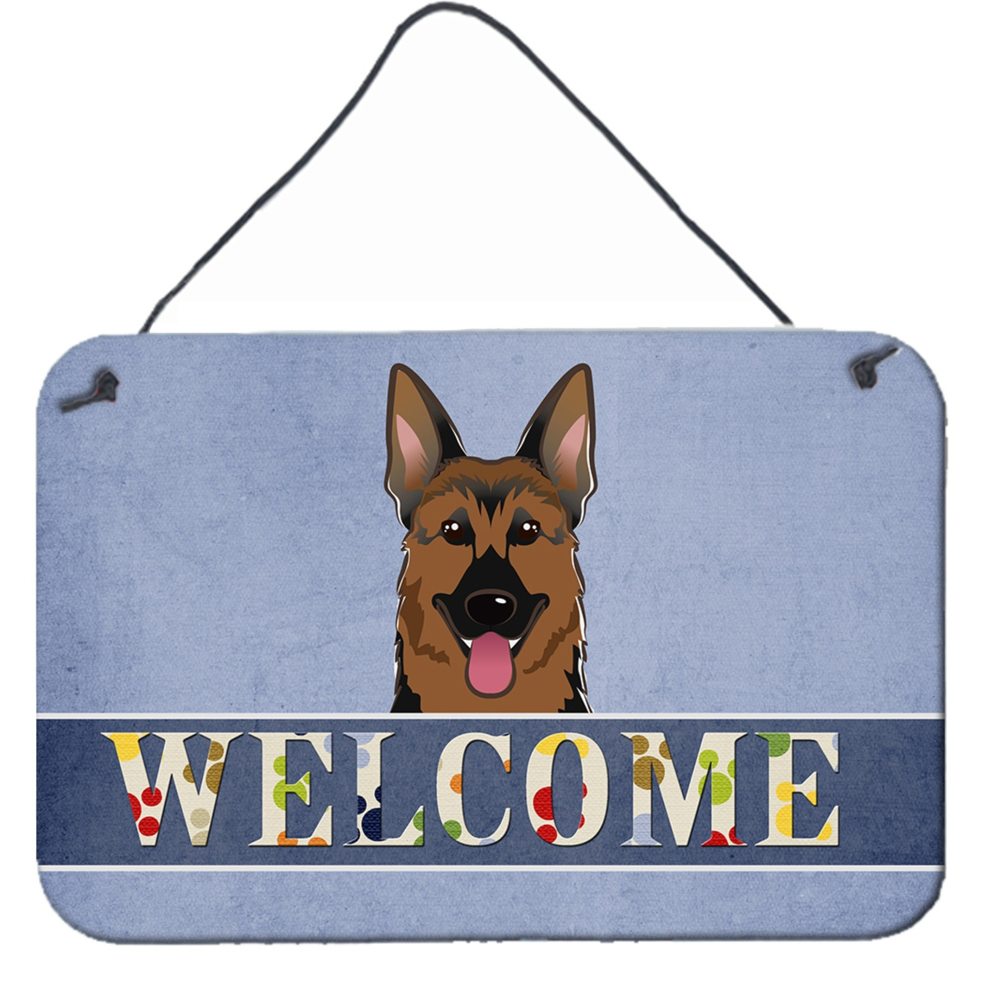 &quotCaroline's Treasures BB1397DS812 German Shepherd Welcome Wall or Door Hanging Prints, 8 x 12"", Multicolor"