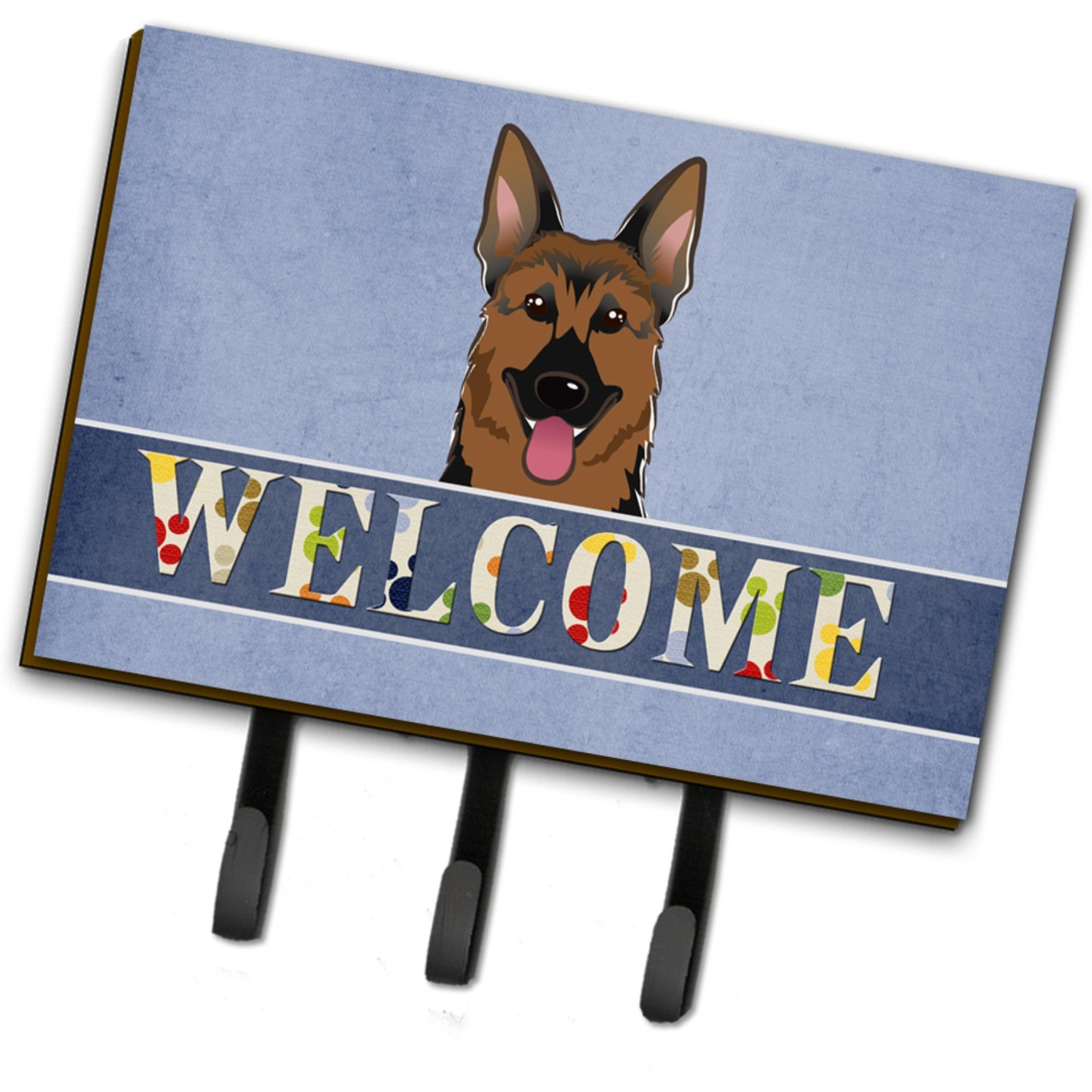 &quotCaroline's Treasures BB1397TH68 German Shepherd Welcome Leash or Key Holder, Large, Multicolor"