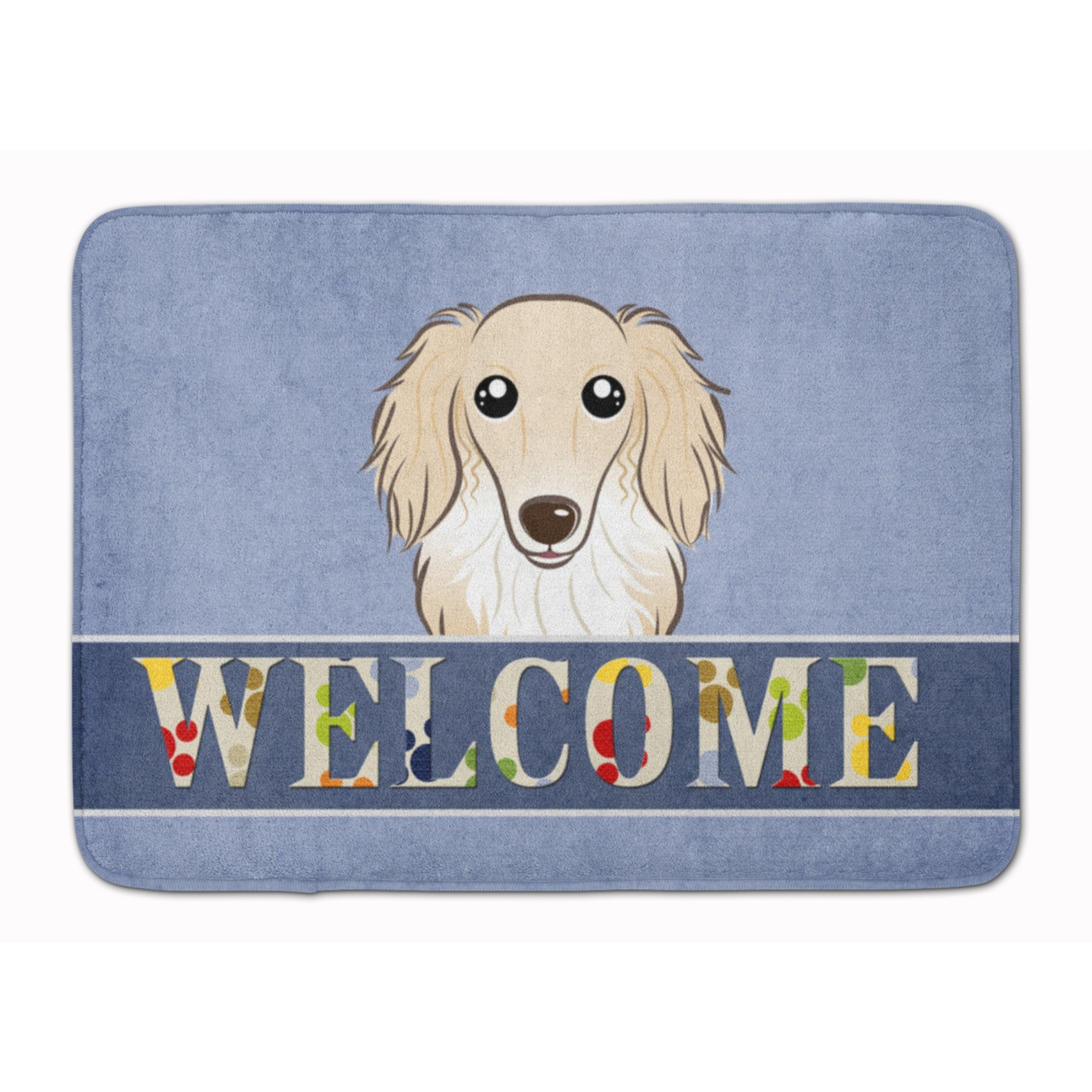 &quotCaroline's Treasures Longhair Creme Dachshund Welcome Floor Mat, 19"" x 27"", Multicolor"