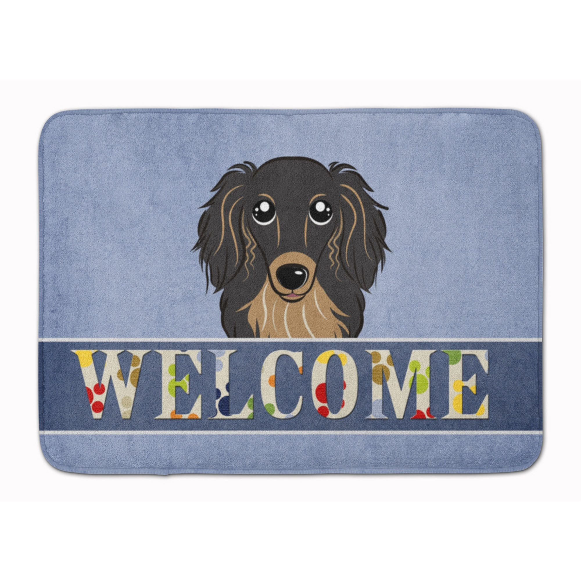 &quotCaroline's Treasures Longhair Black Tan Dachshund Welcome Floor Mat, 19"" x 27"", Multicolor"