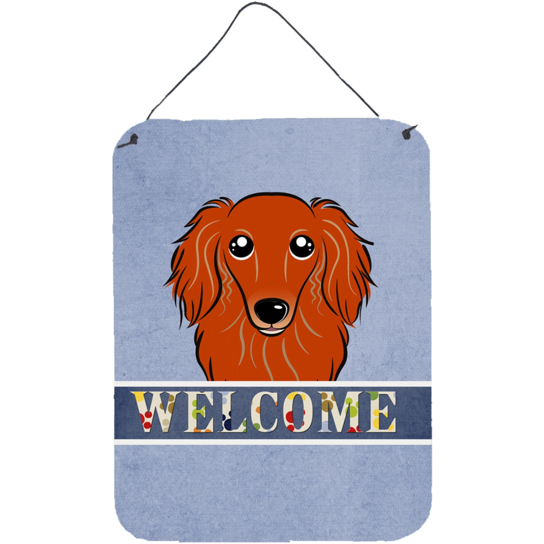 &quotCaroline's Treasures BB1400DS1216 Longhair Red Dachshund Welcome Wall or Door Hanging Prints, 16 x 12"", Multicolor"