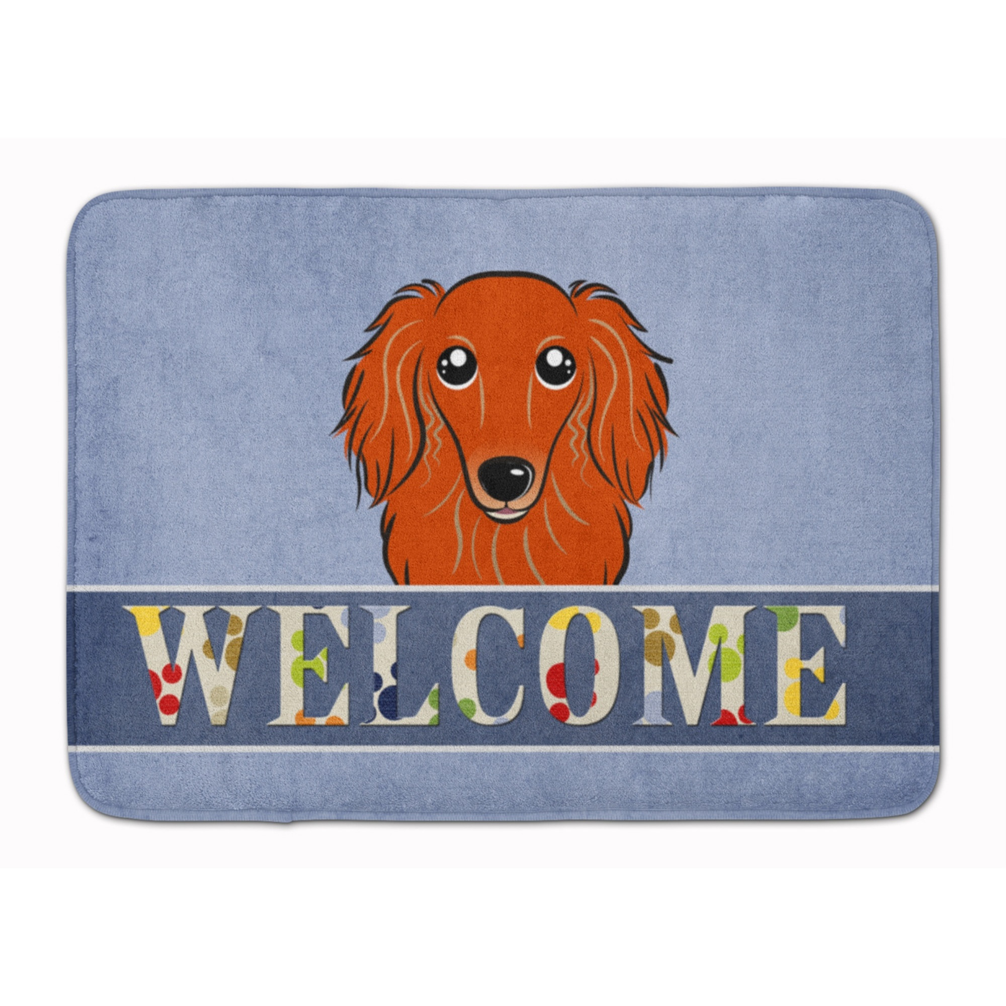 &quotCaroline's Treasures Longhair Red Dachshund Welcome Floor Mat, 19"" x 27"", Multicolor"