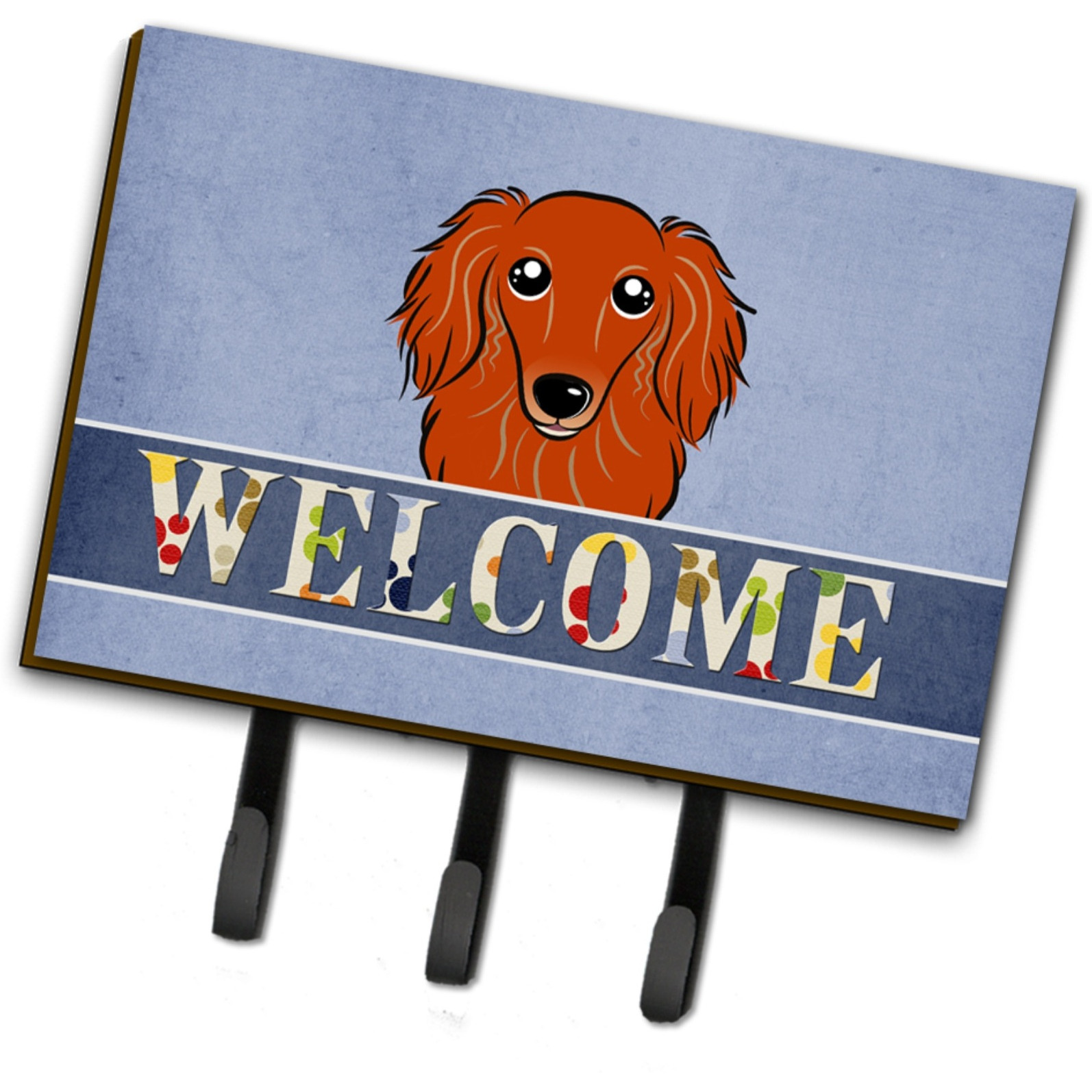 &quotCaroline's Treasures BB1400TH68 Longhair Red Dachshund Welcome Leash or Key Holder, Large, Multicolor"