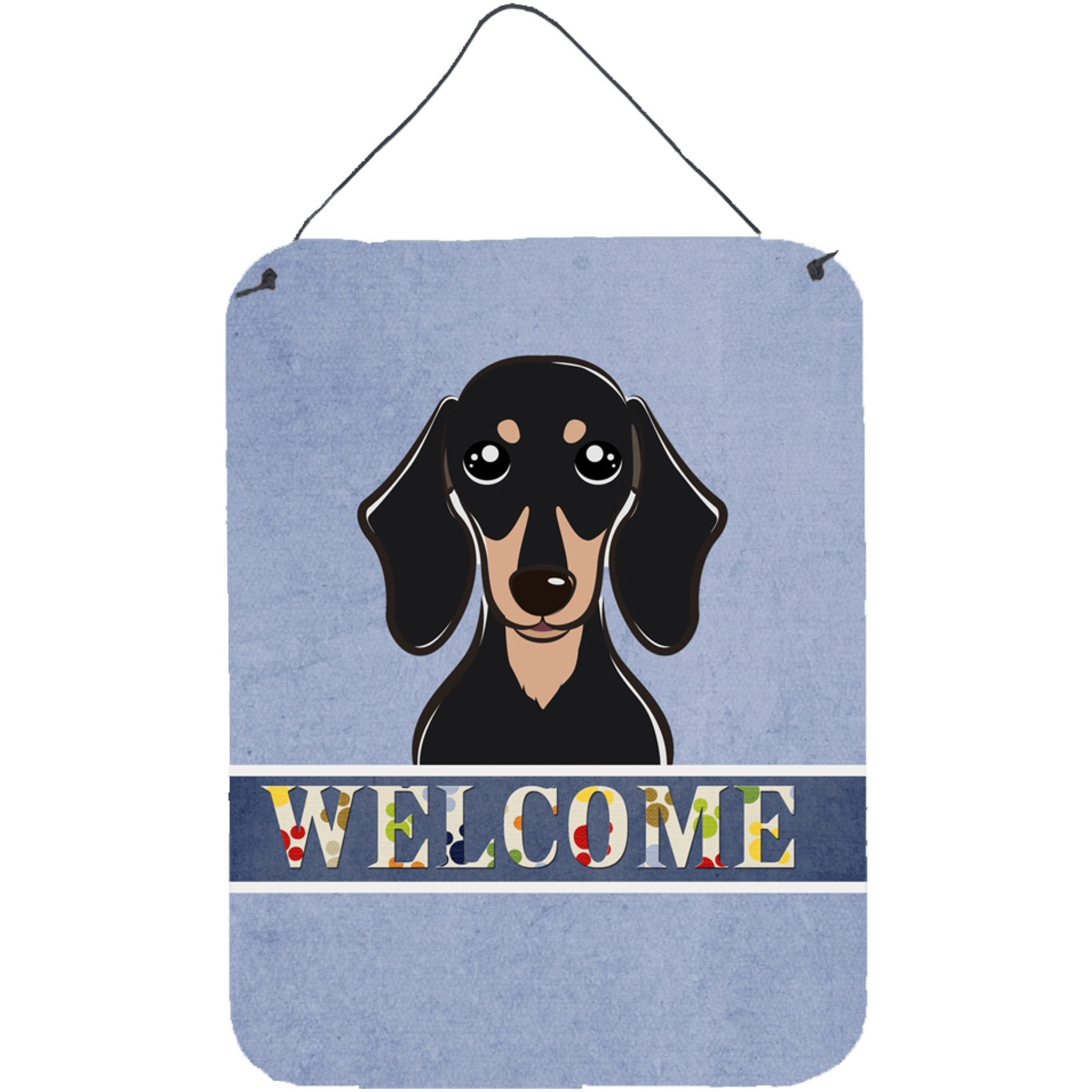 &quotCaroline's Treasures BB1401DS1216 Smooth Black and Tan Dachshund Welcome Wall or Door Hanging Prints, 16 x 12"", Multicolor"