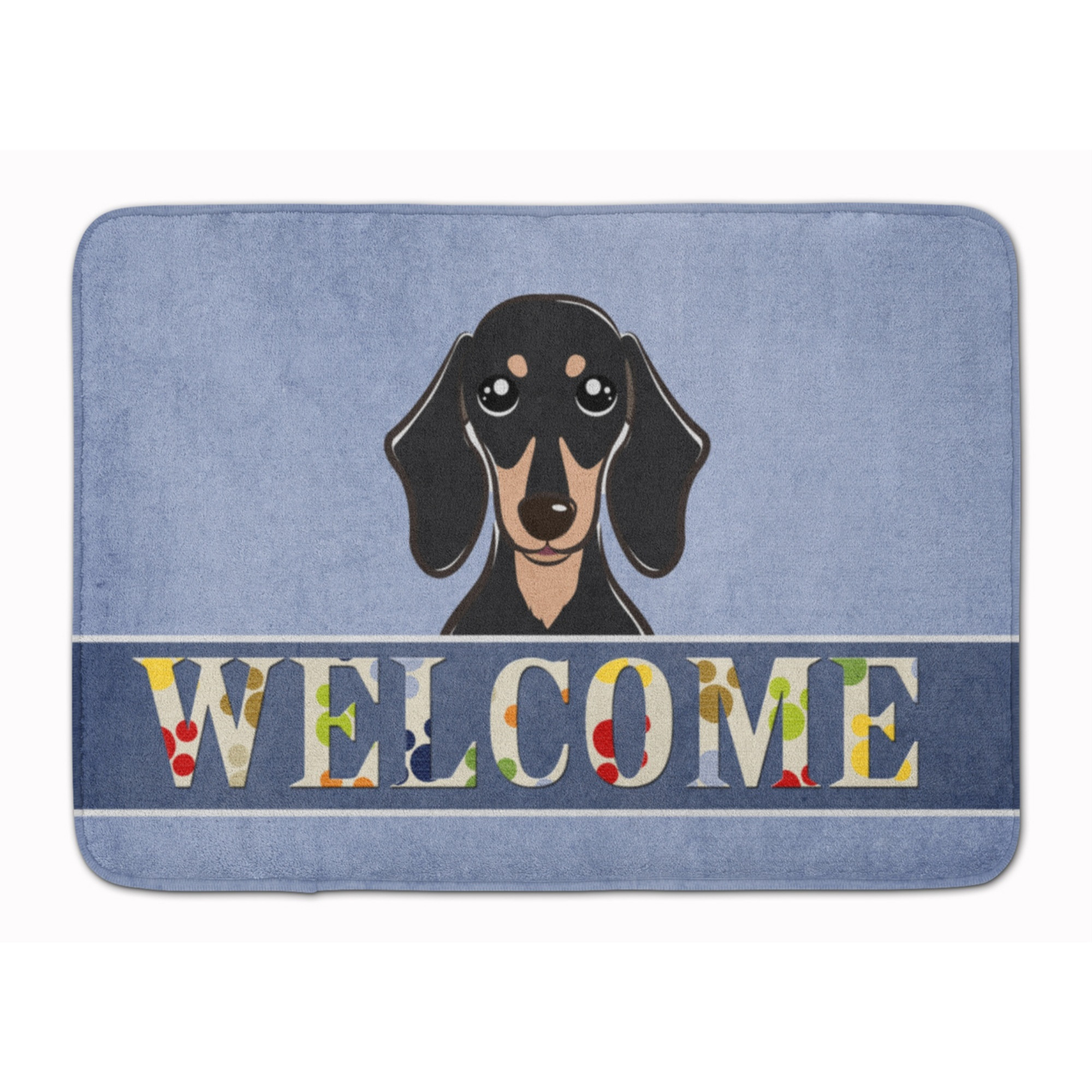 &quotCaroline's Treasures Smooth Black and Tan Dachshund Welcome Floor Mat, 19"" x 27"", Multicolor"