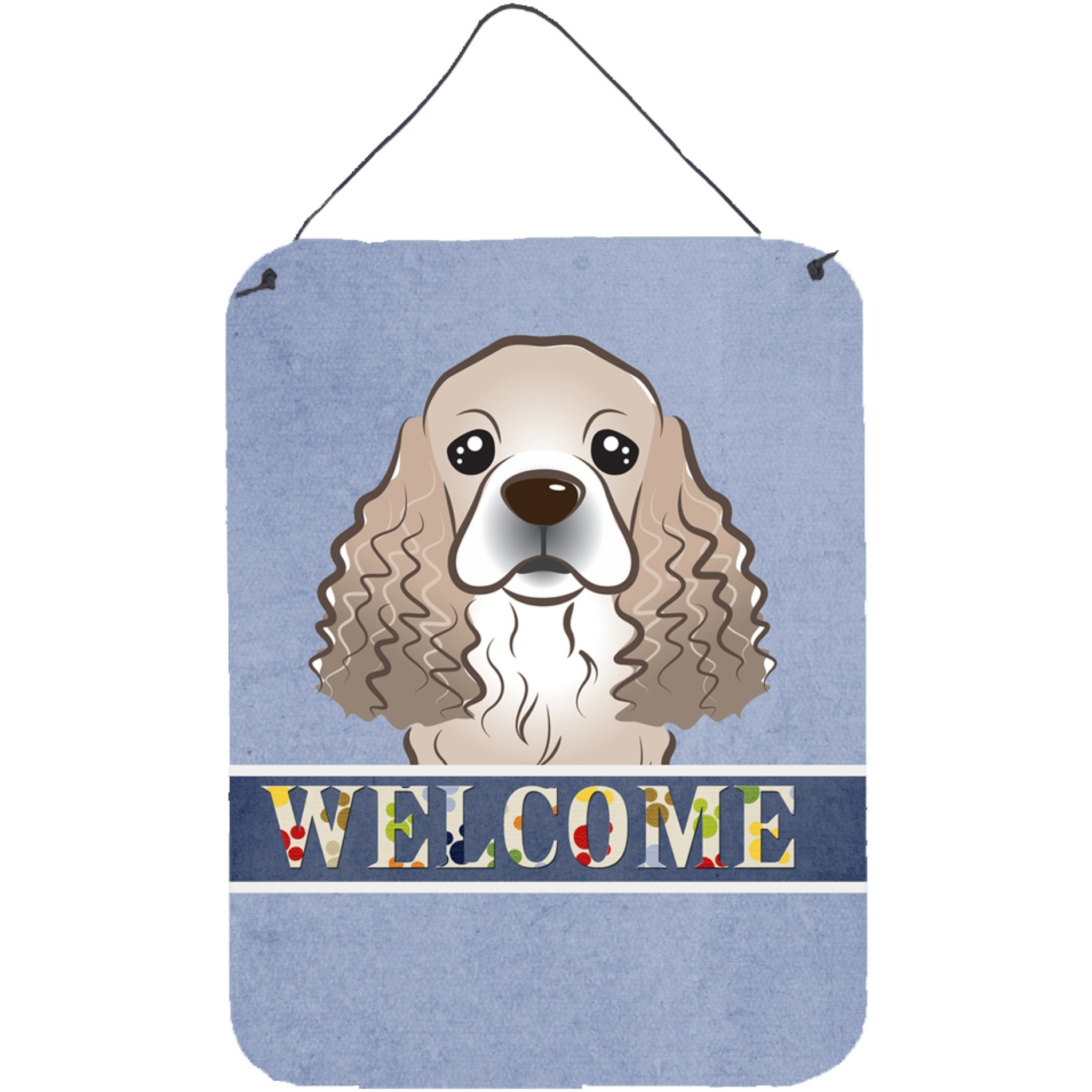 &quotCaroline's Treasures BB1402DS1216 Cocker Spaniel Welcome Wall or Door Hanging Prints, 16 x 12"", Multicolor"