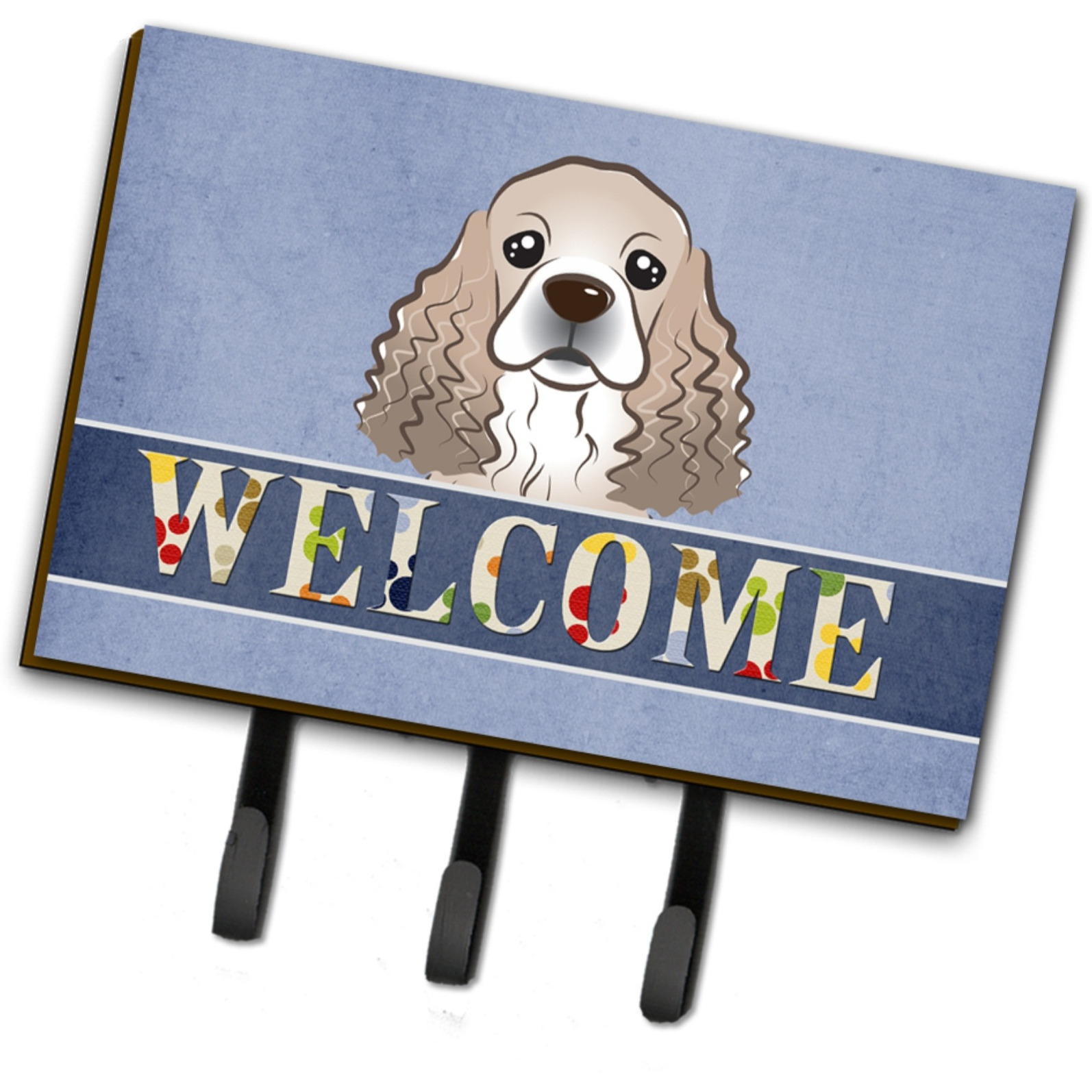 &quotCaroline's Treasures BB1402TH68 Cocker Spaniel Welcome Leash or Key Holder, Large, Multicolor"