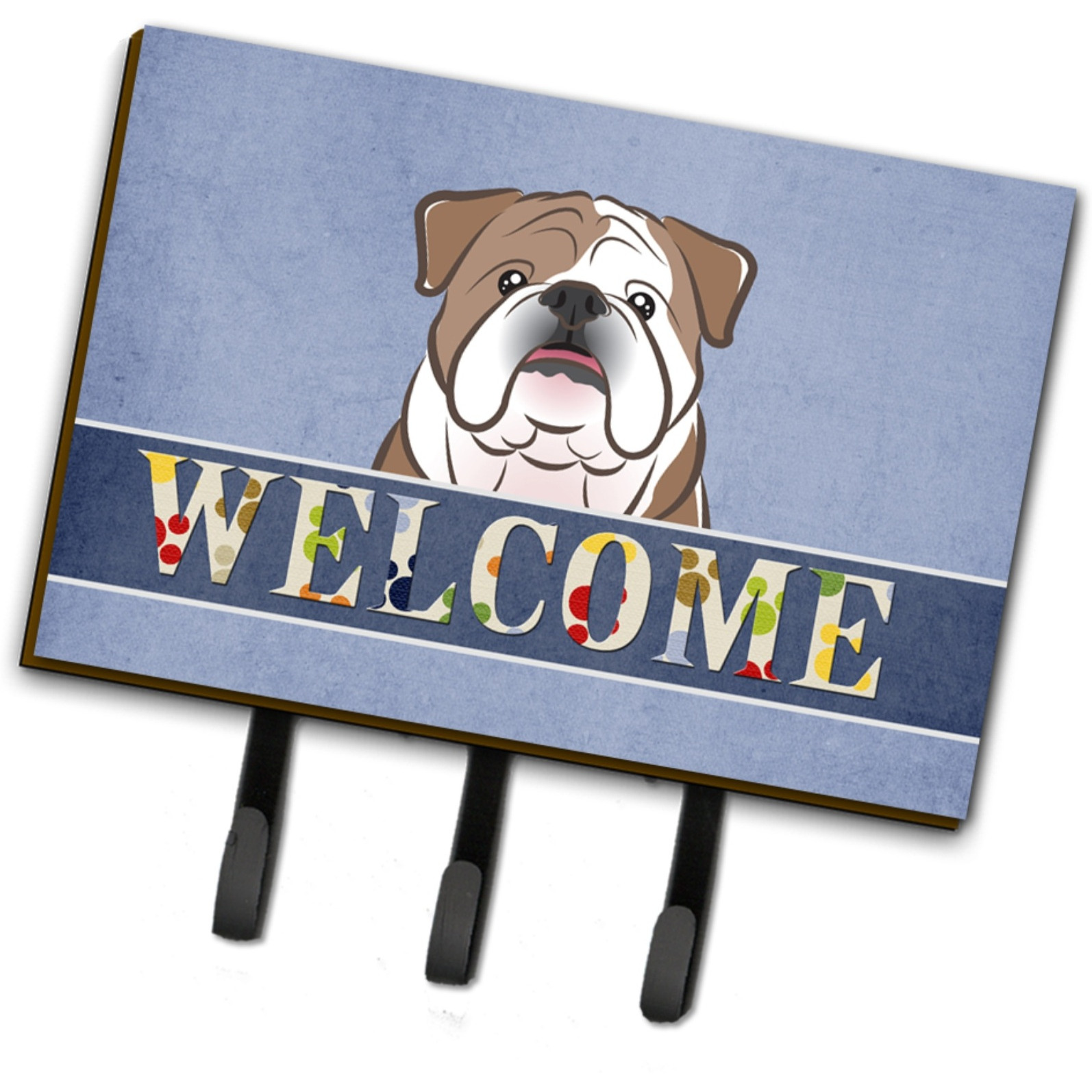 &quotCaroline's Treasures BB1405TH68 English Bulldog Welcome Leash or Key Holder, Large, Multicolor"