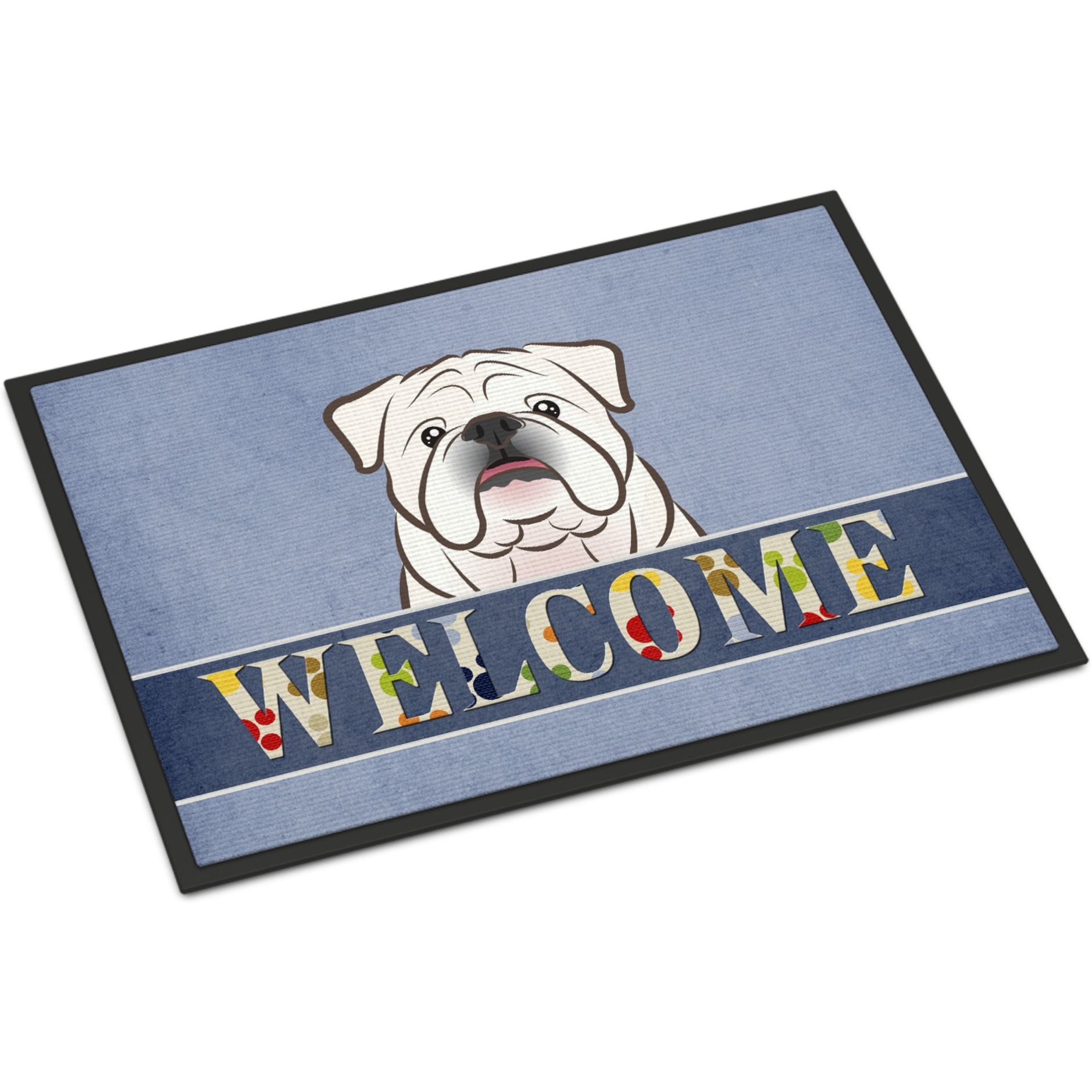 &quotCaroline's Treasures BB1406JMAT White English Bulldog Welcome Indoor or Outdoor Mat, 24 x 36"", Multicolor"