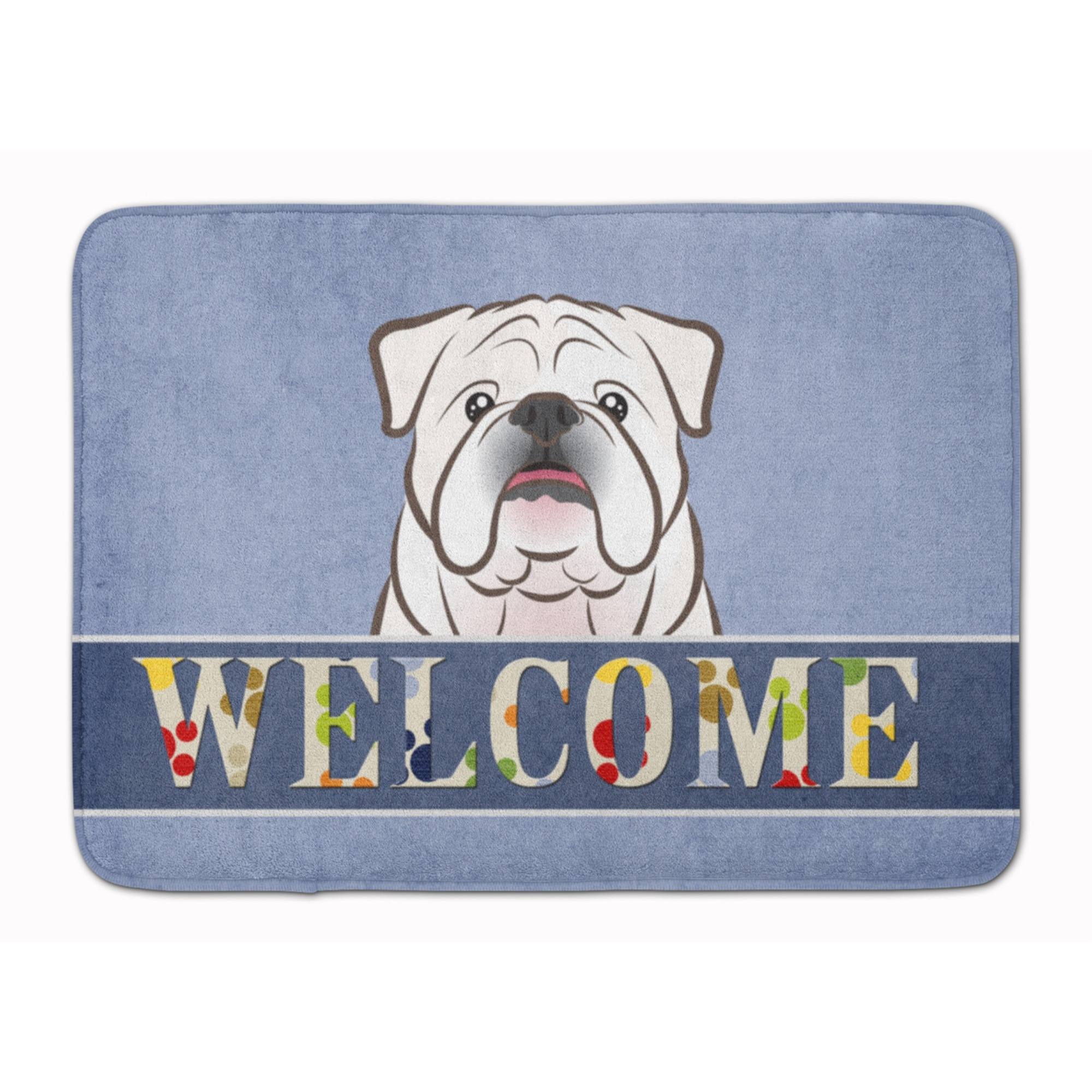 &quotCaroline's Treasures White English Bulldog Welcome Floor Mat, 19"" x 27"", Multicolor"