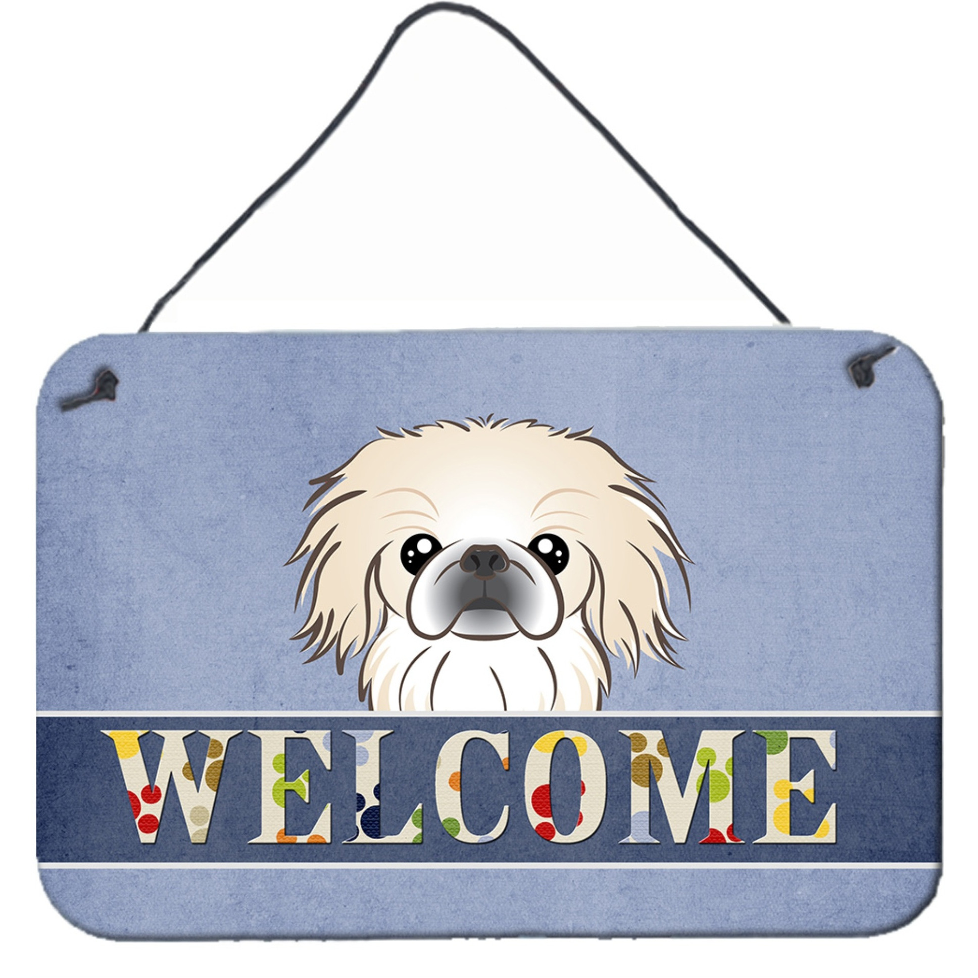 &quotCaroline's Treasures BB1407DS812 Pekingese Welcome Wall or Door Hanging Prints, 8 x 12"", Multicolor"