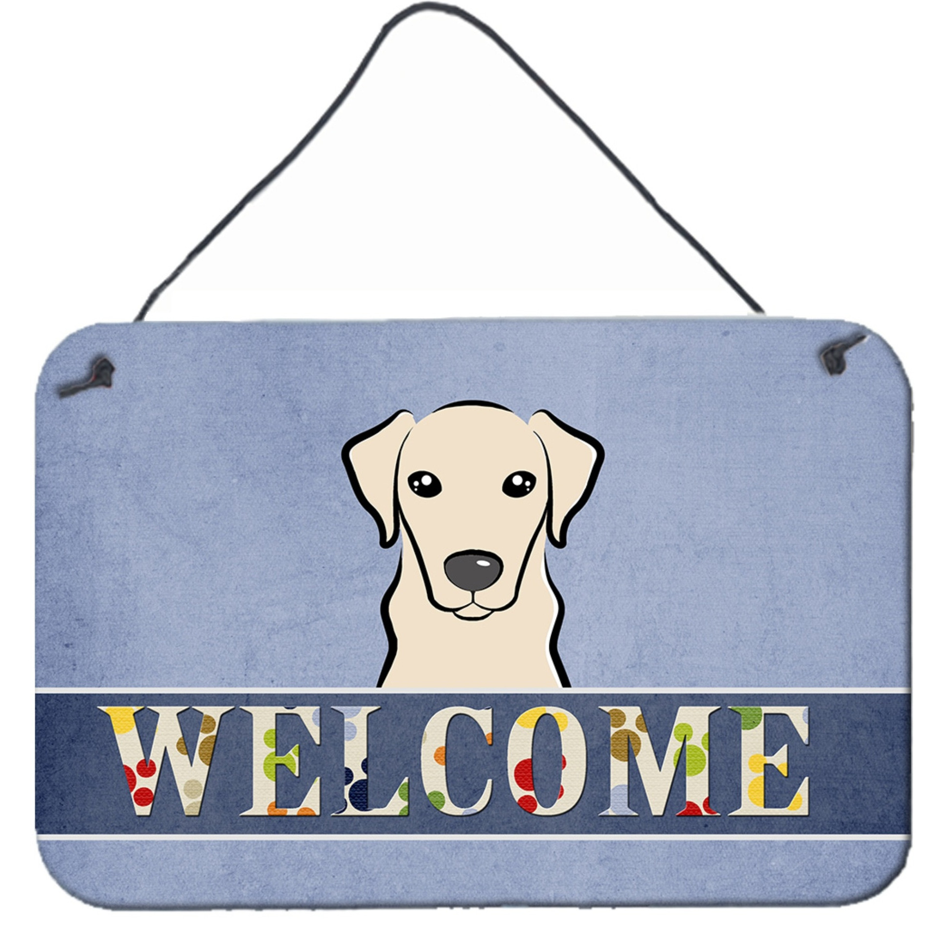 &quotCaroline's Treasures BB1408DS812 Yellow Labrador Welcome Wall or Door Hanging Prints, 8 x 12"", Multicolor"