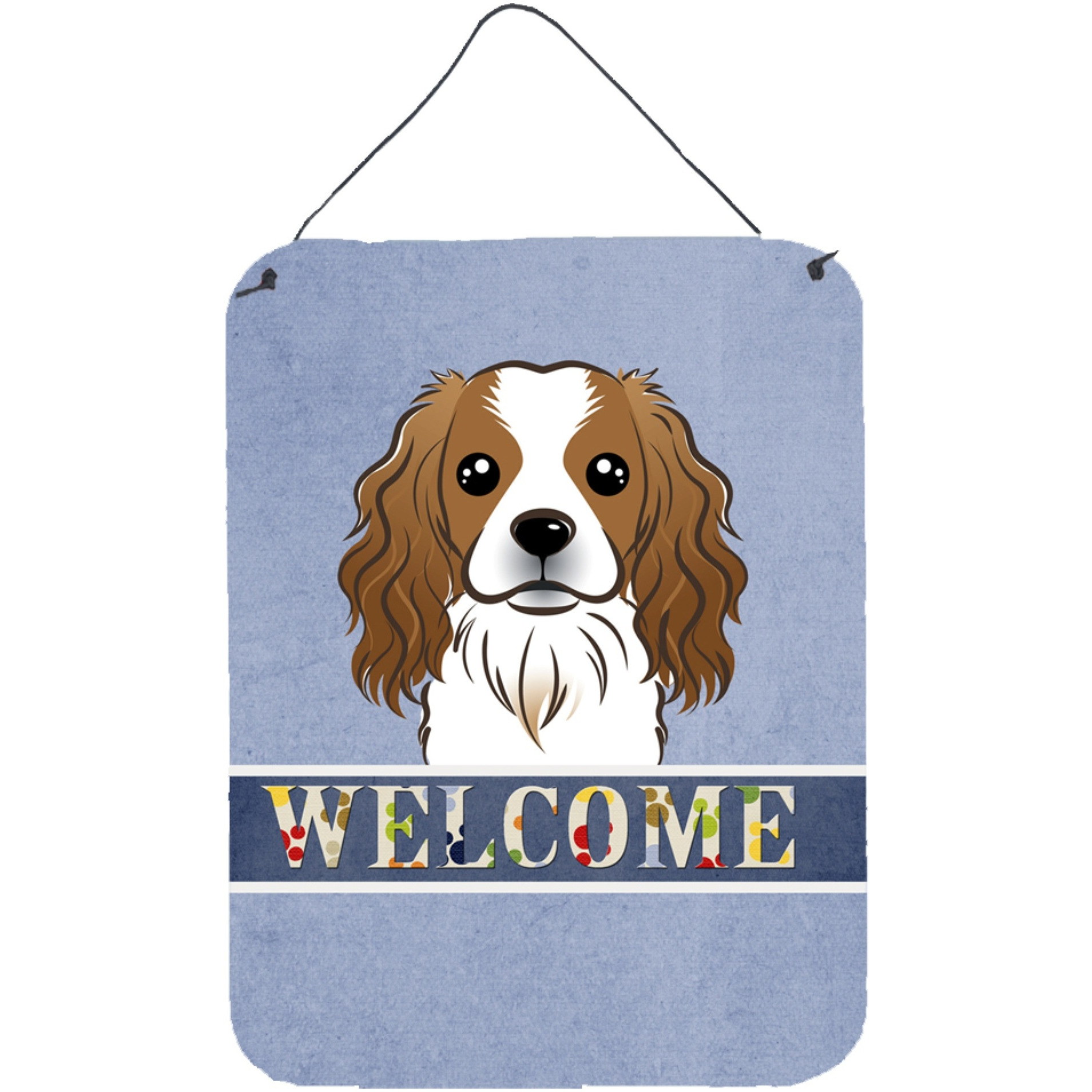 &quotCaroline's Treasures BB1410DS1216 Cavalier Spaniel Welcome Wall or Door Hanging Prints, 16 x 12"", Multicolor"