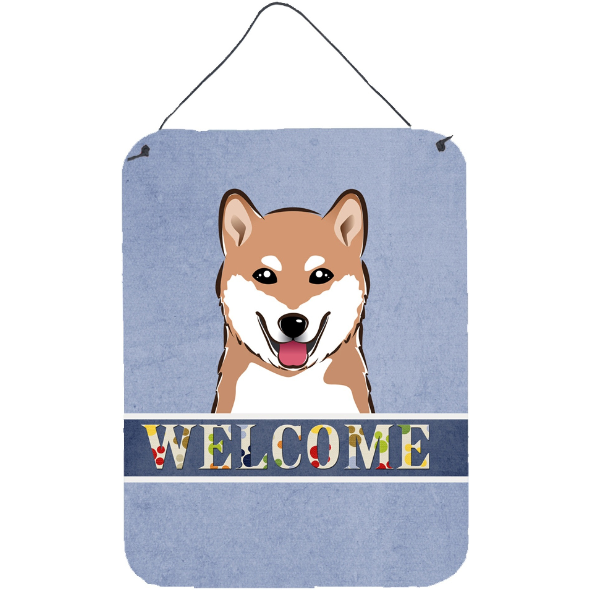 &quotCaroline's Treasures BB1411DS1216 Shiba Inu Welcome Wall or Door Hanging Prints, 16 x 12"", Multicolor"