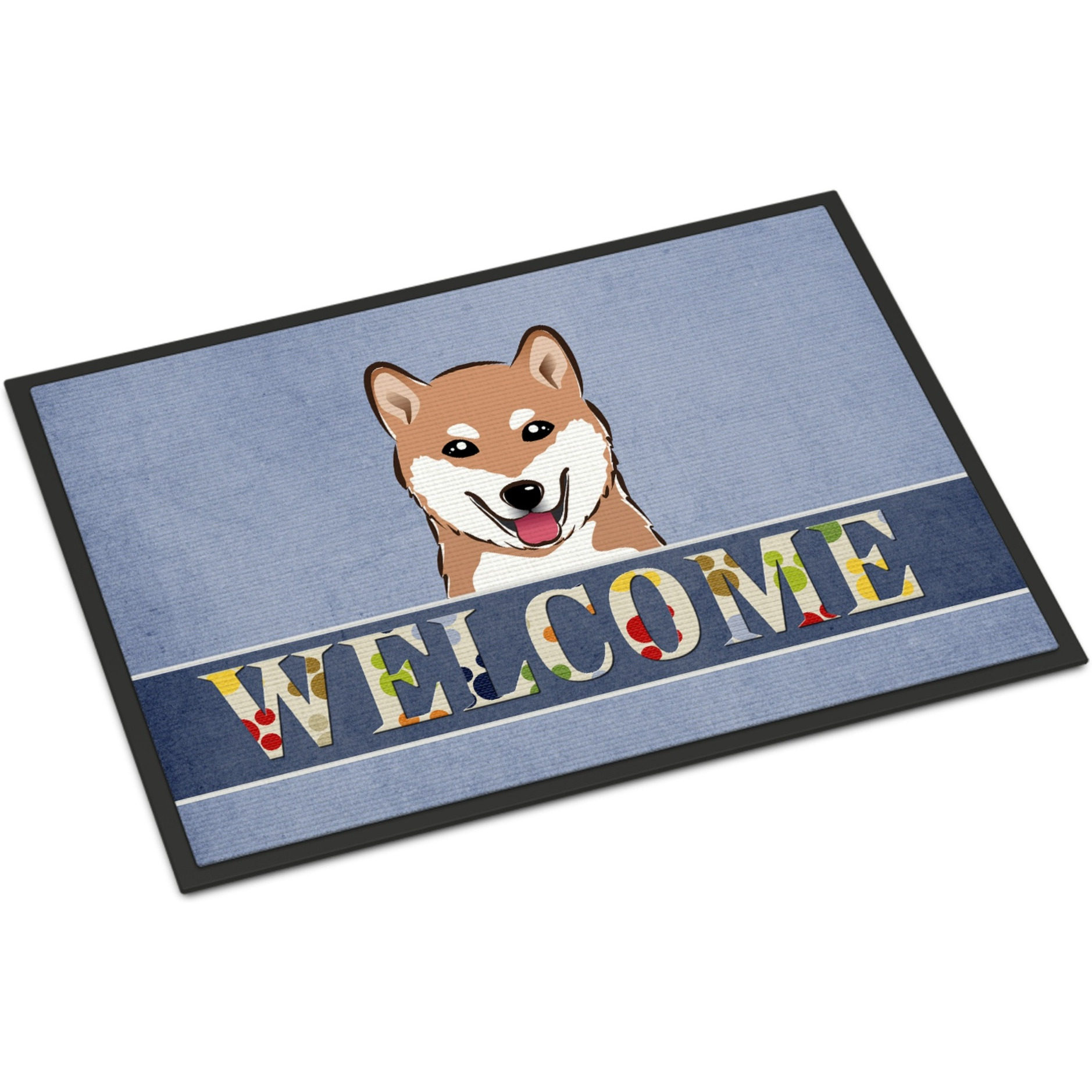 &quotCaroline's Treasures BB1411JMAT Shiba Inu Welcome Indoor or Outdoor Mat, 24 x 36"", Multicolor"