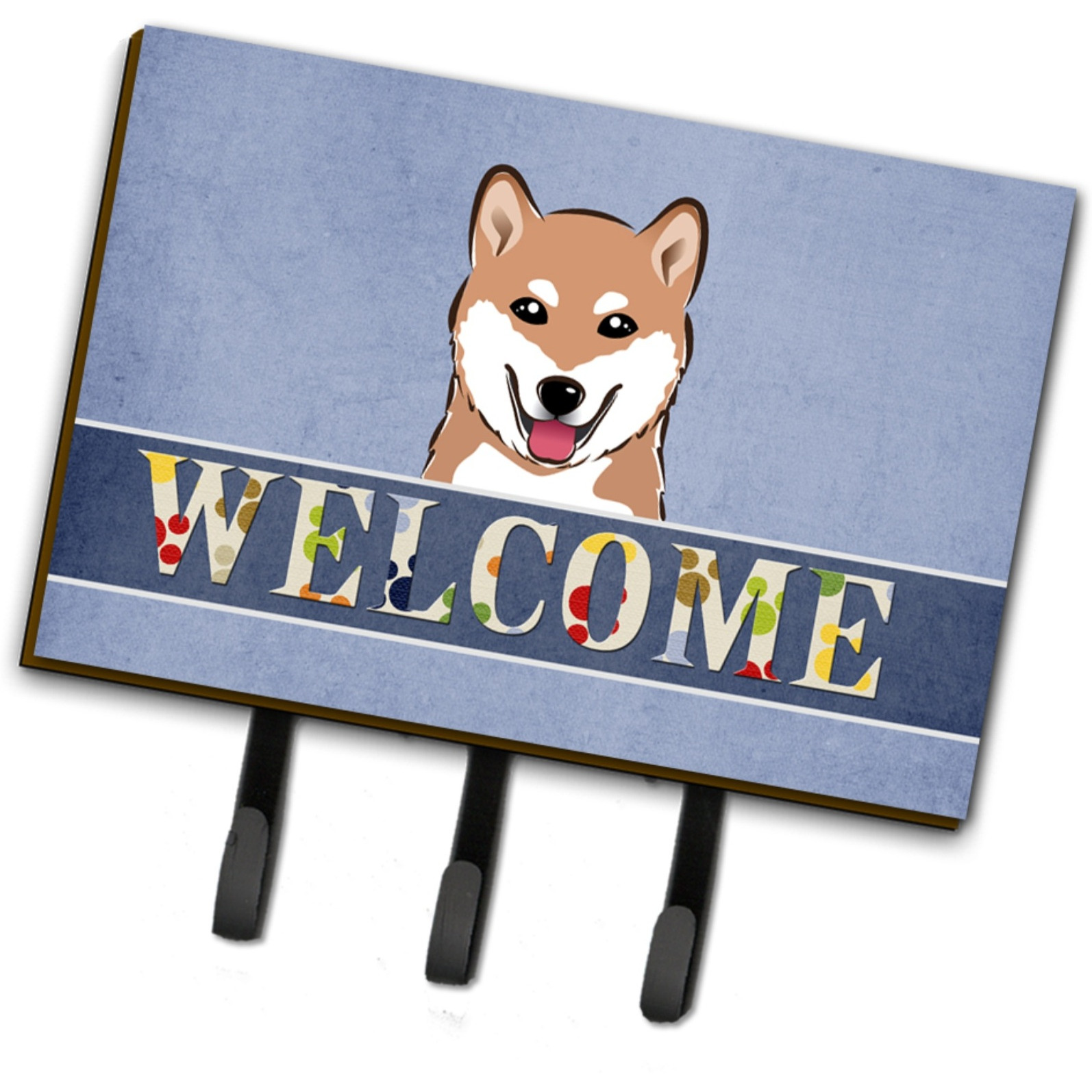 &quotCaroline's Treasures BB1411TH68 Shiba Inu Welcome Leash or Key Holder, Large, Multicolor"