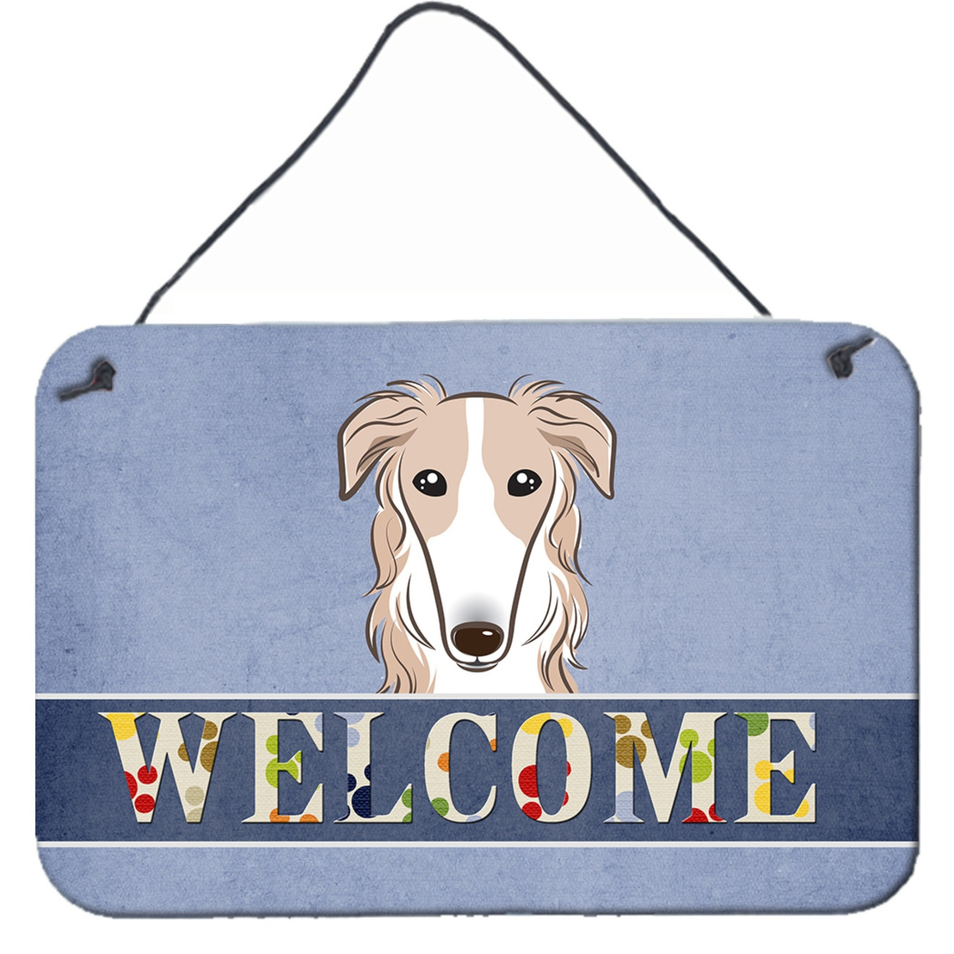 &quotCaroline's Treasures BB1414DS812 Borzoi Welcome Wall or Door Hanging Prints, 8 x 12"", Multicolor"