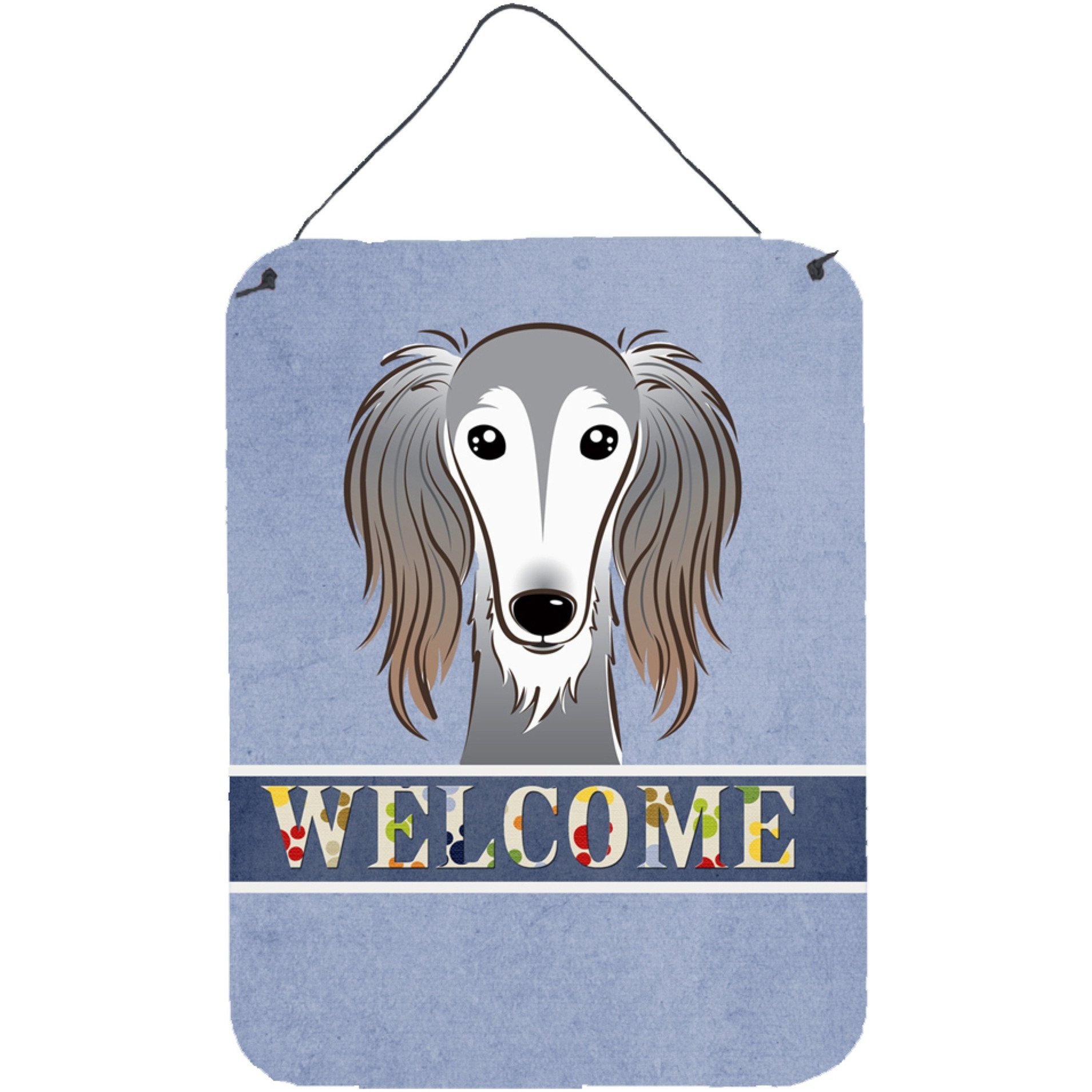 &quotCaroline's Treasures BB1415DS1216 Saluki Welcome Wall or Door Hanging Prints, 16 x 12"", Multicolor"