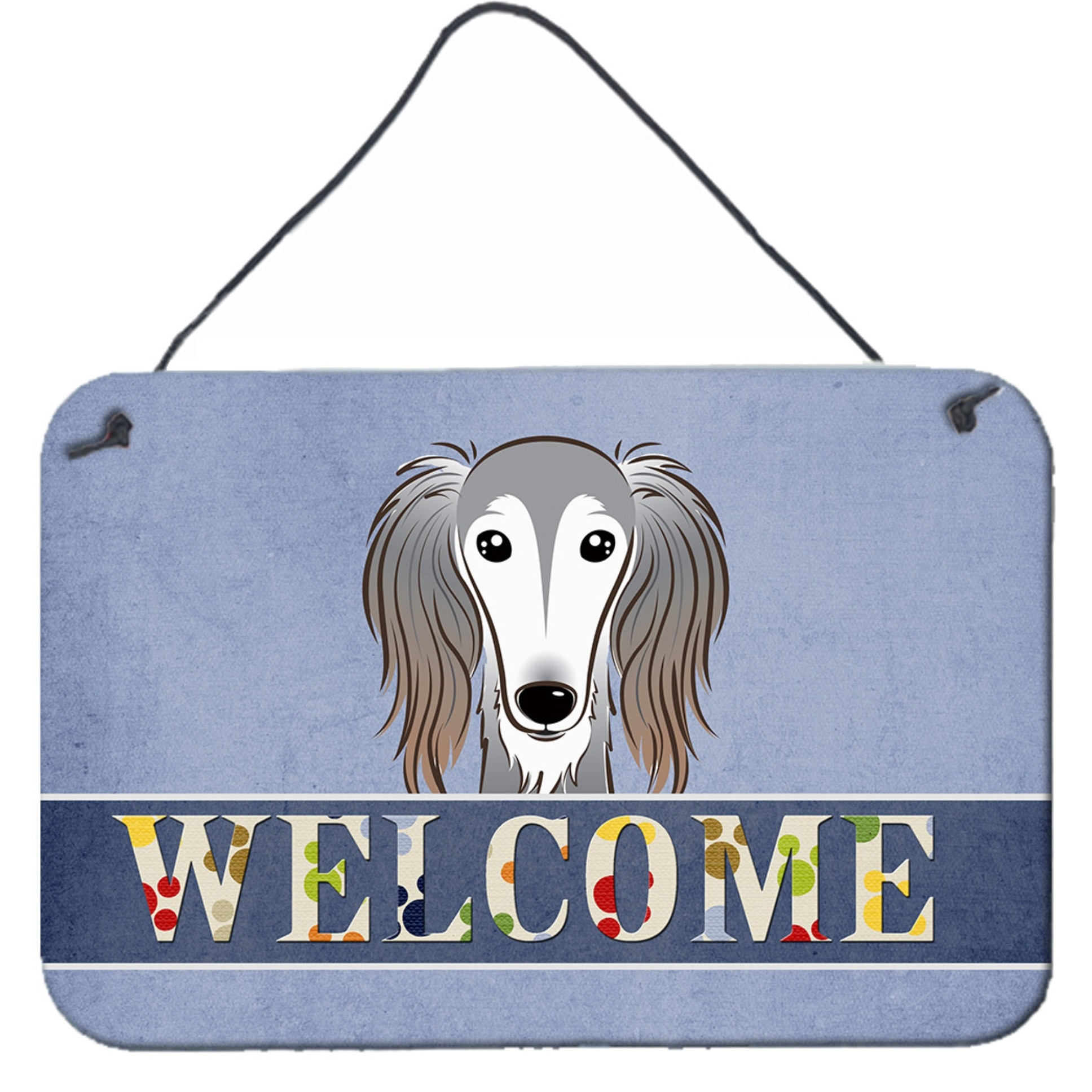 &quotCaroline's Treasures BB1415DS812 Saluki Welcome Wall or Door Hanging Prints, 8 x 12"", Multicolor"