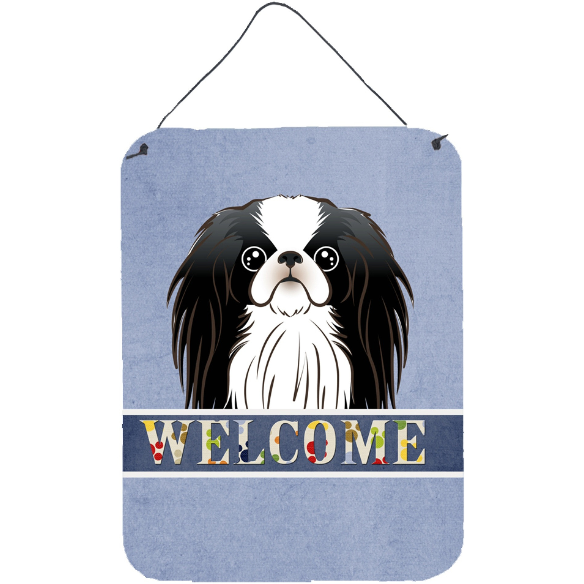 &quotCaroline's Treasures BB1416DS1216 Japanese Chin Welcome Wall or Door Hanging Prints, 16 x 12"", Multicolor"