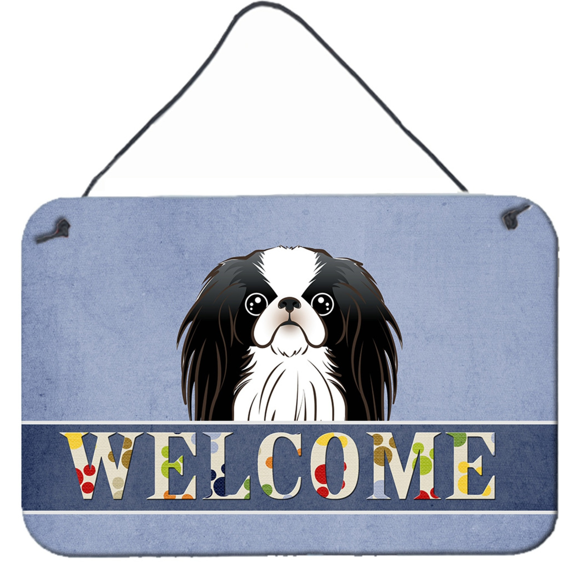 &quotCaroline's Treasures BB1416DS812 Japanese Chin Welcome Wall or Door Hanging Prints, 8 x 12"", Multicolor"