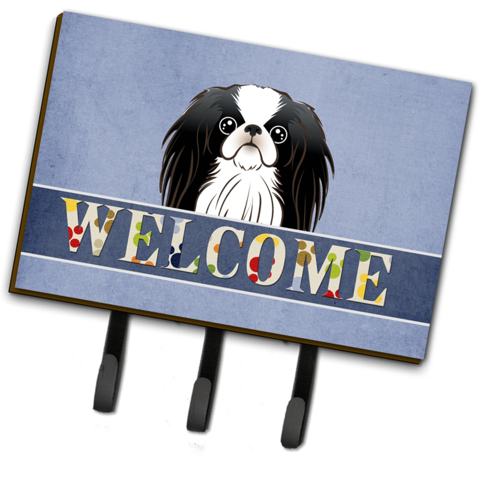 &quotCaroline's Treasures BB1416TH68 Japanese Chin Welcome Leash or Key Holder, Large, Multicolor"