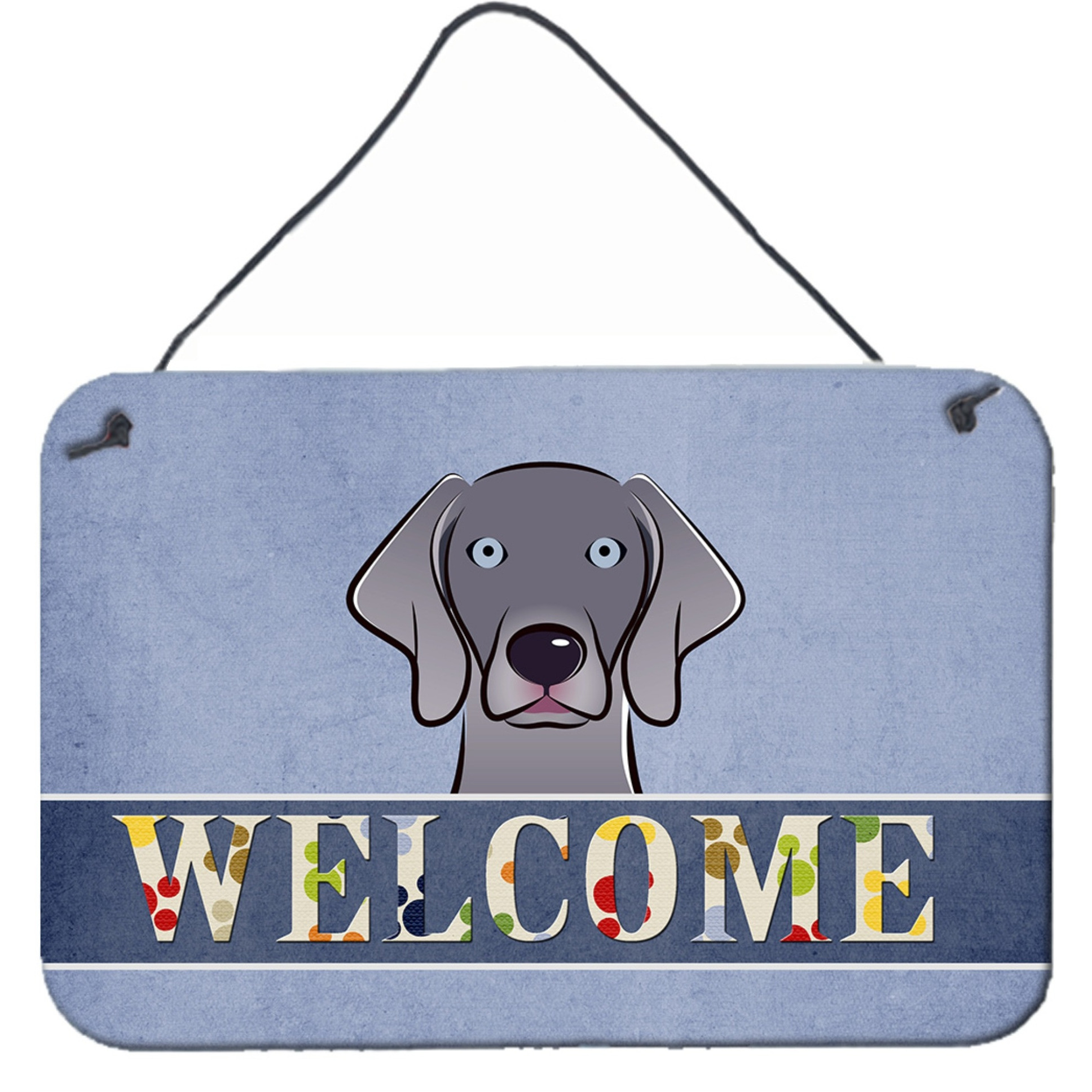 &quotCaroline's Treasures BB1417DS812 Weimaraner Welcome Wall or Door Hanging Prints, 8 x 12"", Multicolor"