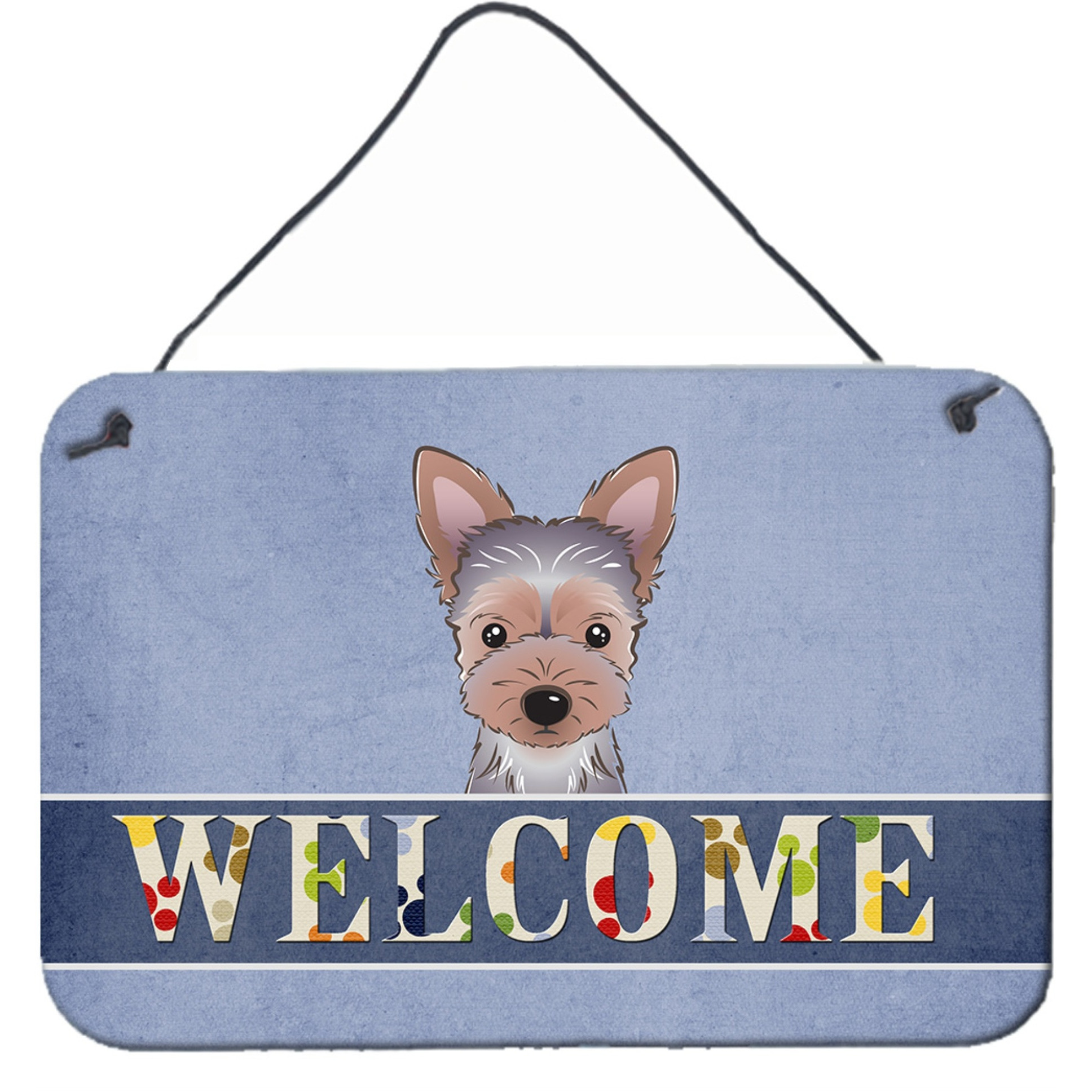 &quotCaroline's Treasures BB1418DS812 Yorkie Puppy Welcome Wall or Door Hanging Prints, 8 x 12"", Multicolor"