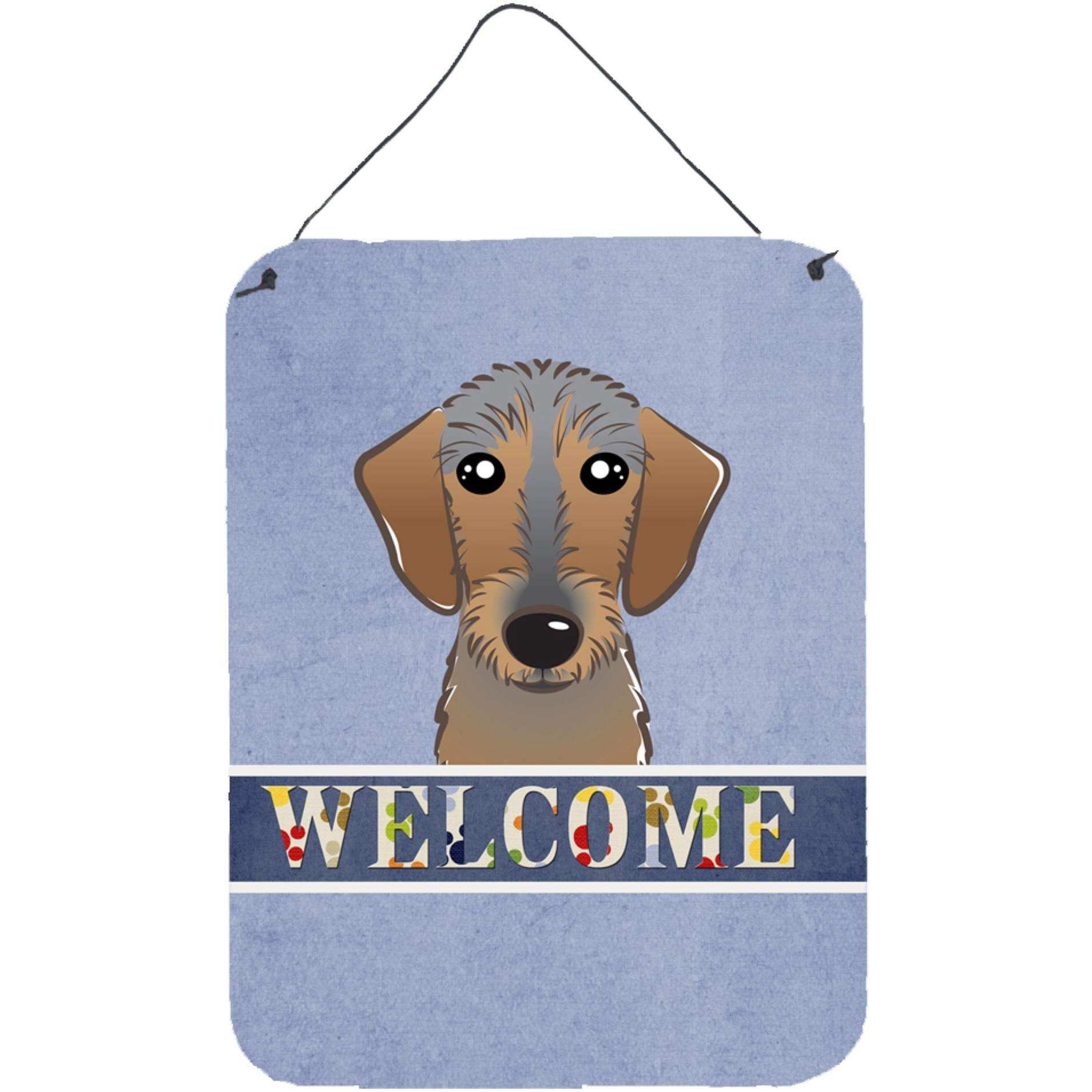 &quotCaroline's Treasures BB1419DS1216 Wirehaired Dachshund Welcome Wall or Door Hanging Prints, 16 x 12"", Multicolor"