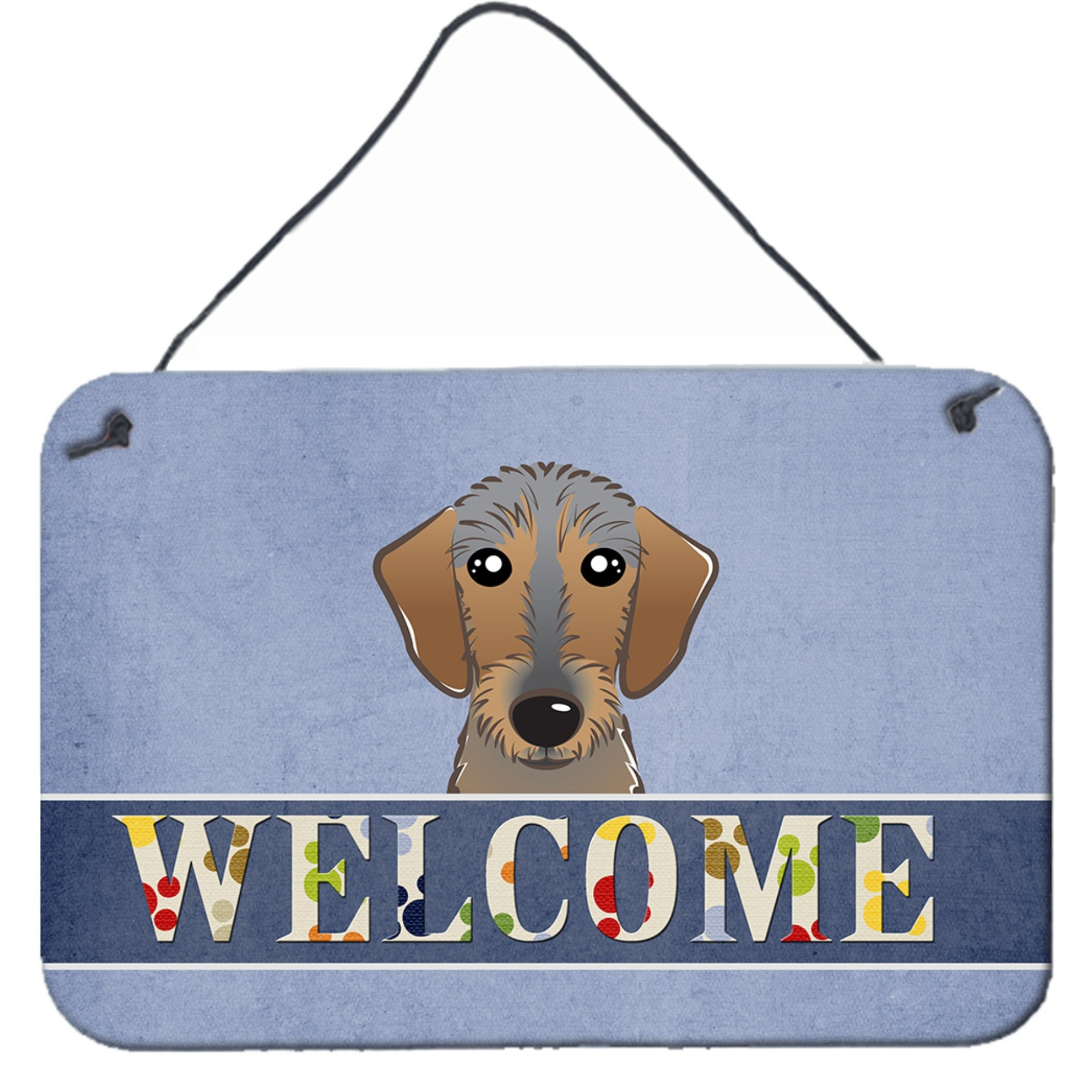 &quotCaroline's Treasures BB1419DS812 Wirehaired Dachshund Welcome Wall or Door Hanging Prints, 8 x 12"", Multicolor"