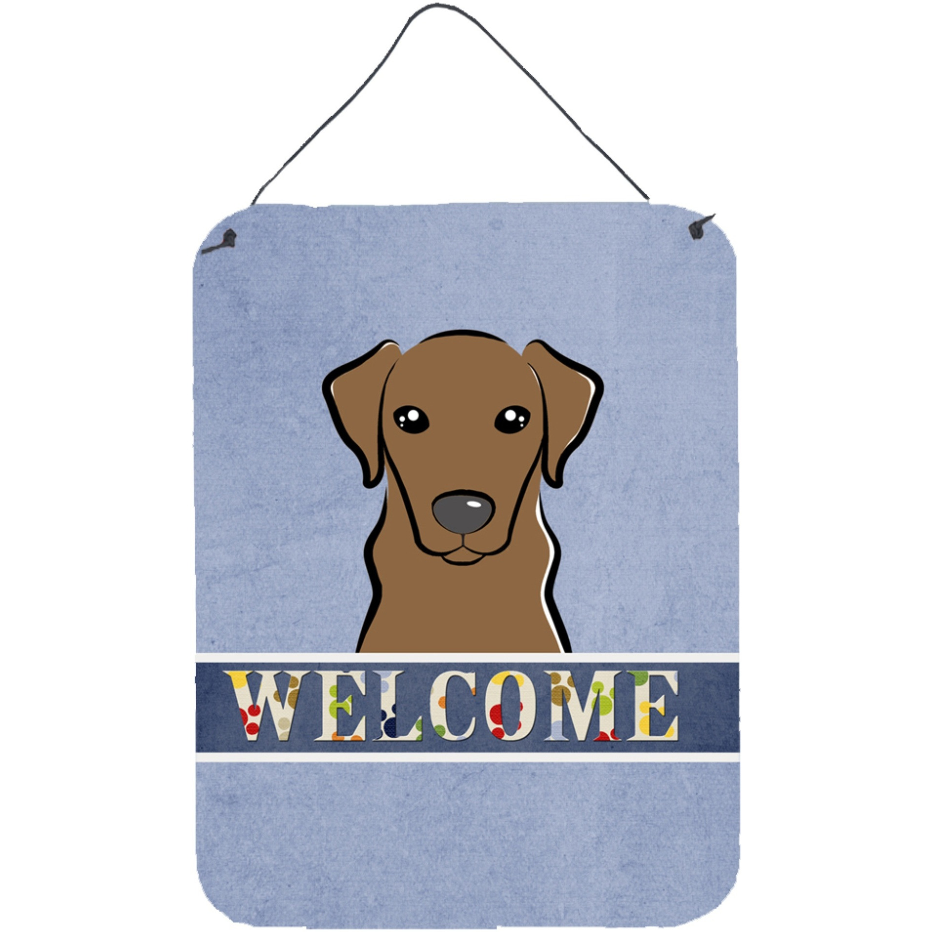 &quotCaroline's Treasures BB1420DS1216 Chocolate Labrador Welcome Wall or Door Hanging Prints, 16 x 12"", Multicolor"