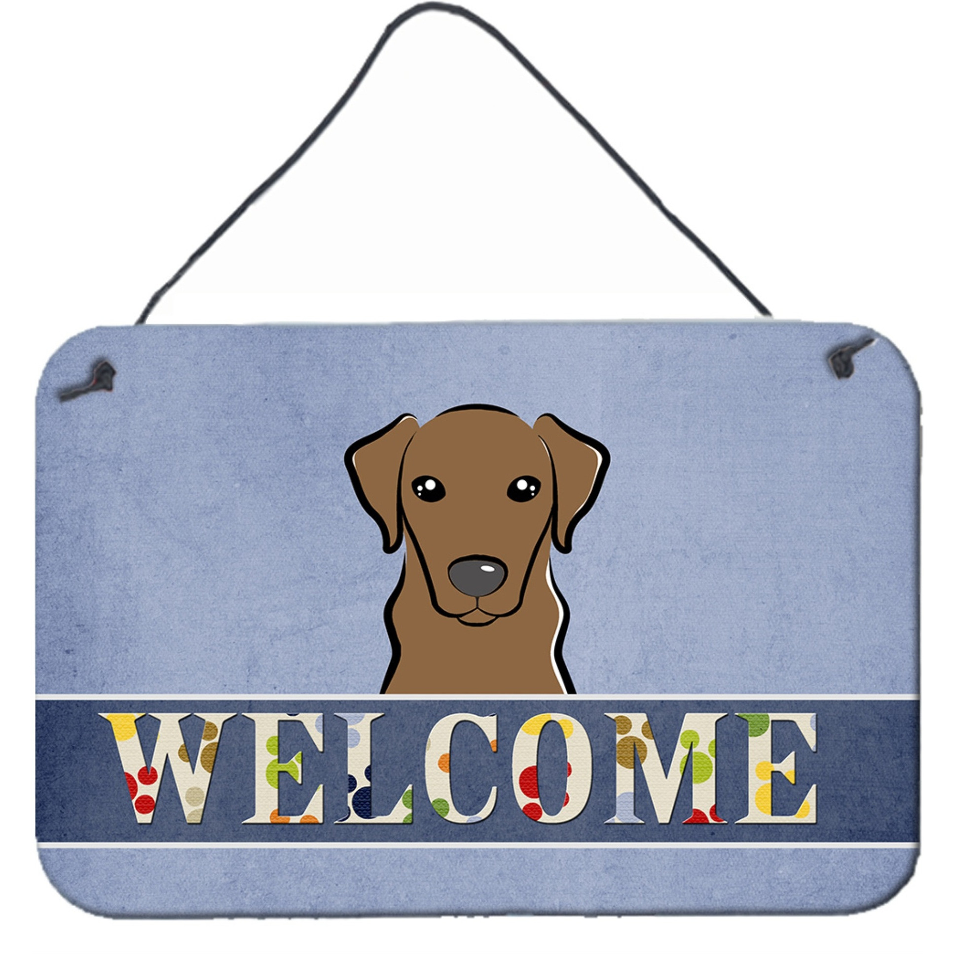 &quotCaroline's Treasures BB1420DS812 Chocolate Labrador Welcome Wall or Door Hanging Prints, 8 x 12"", Multicolor"