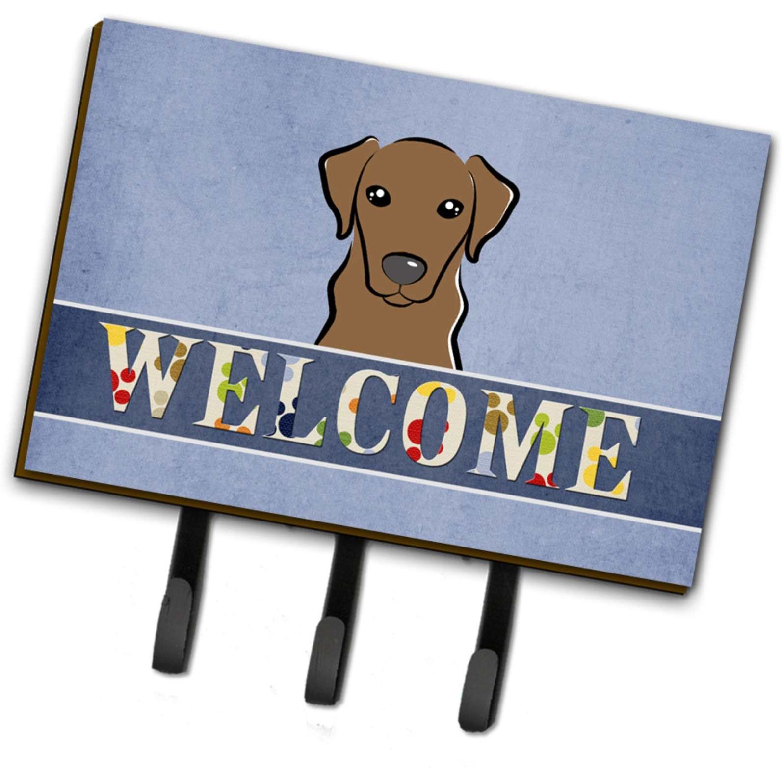 &quotCaroline's Treasures BB1420TH68 Chocolate Labrador Welcome Leash or Key Holder, Large, Multicolor"