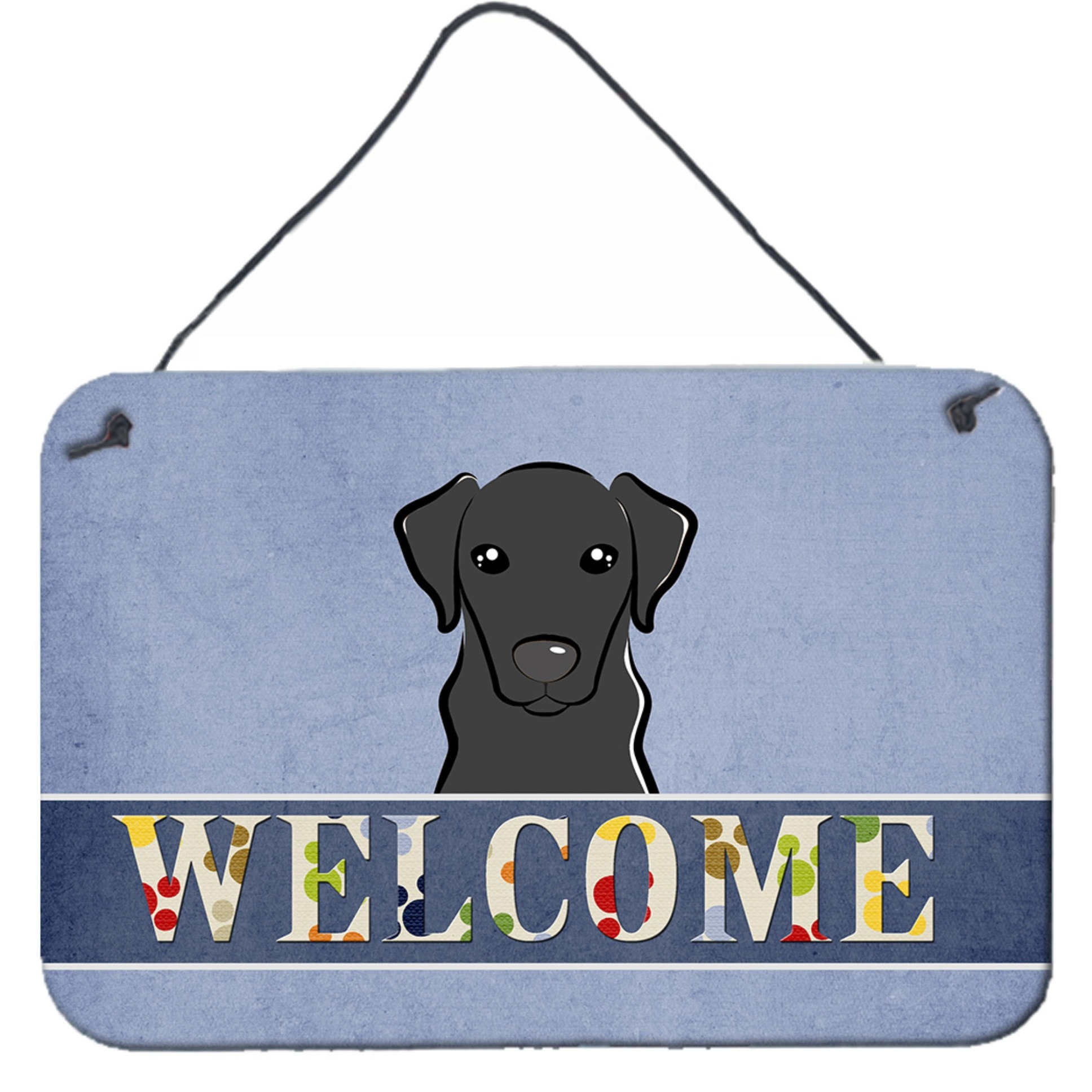 &quotCaroline's Treasures BB1421DS812 Black Labrador Welcome Wall or Door Hanging Prints, 8 x 12"", Multicolor"