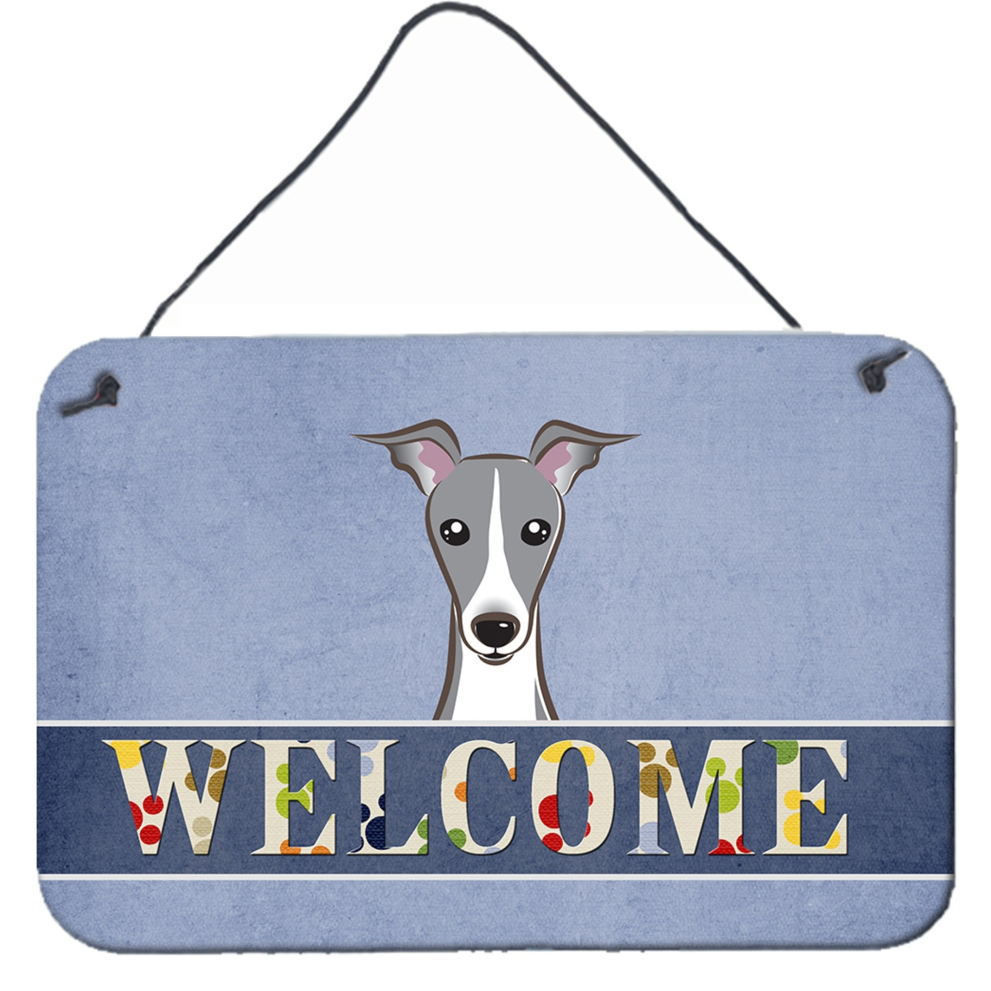 &quotCaroline's Treasures BB1422DS812 Italian Greyhound Welcome Wall or Door Hanging Prints, 8 x 12"", Multicolor"
