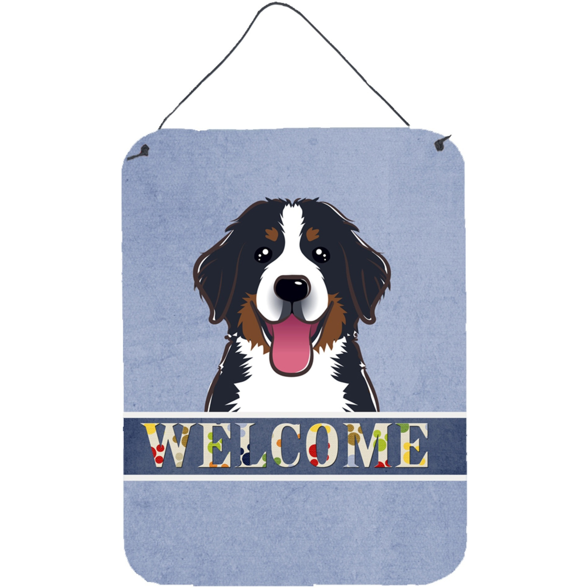 &quotCaroline's Treasures BB1423DS1216 Bernese Mountain Dog Welcome Wall or Door Hanging Prints, 16 x 12"", Multicolor"