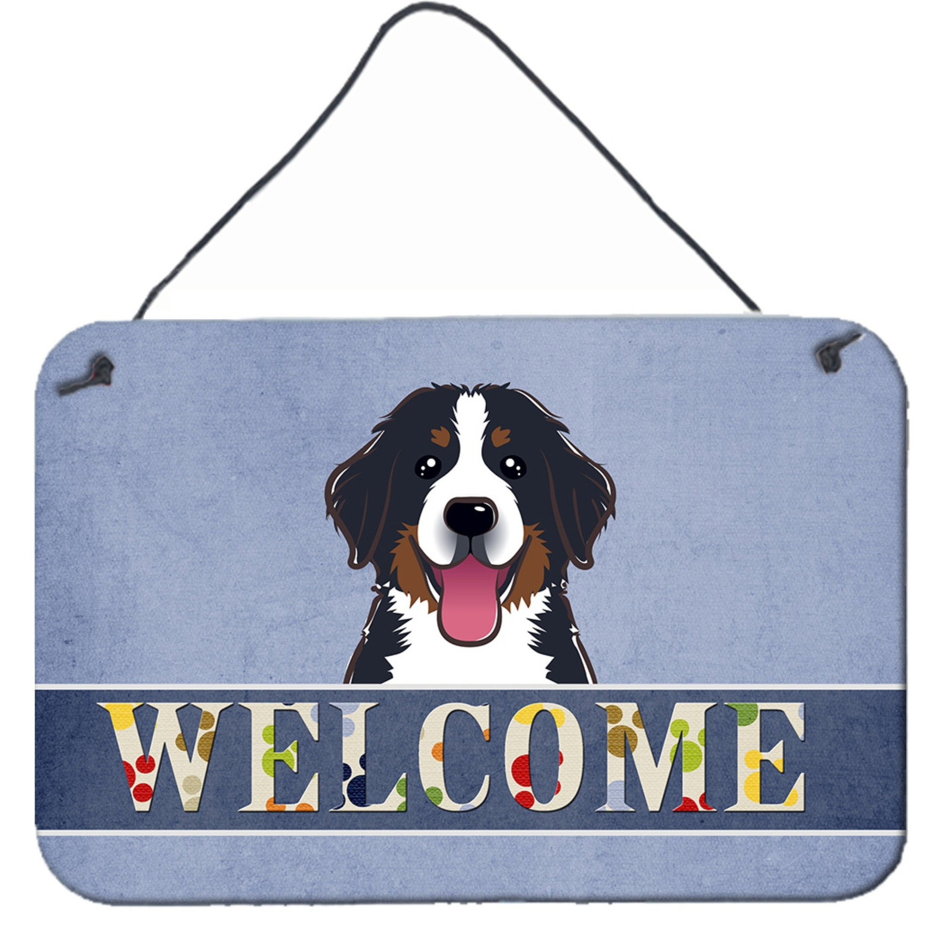 &quotCaroline's Treasures BB1423DS812 Bernese Mountain Dog Welcome Wall or Door Hanging Prints, 8 x 12"", Multicolor"
