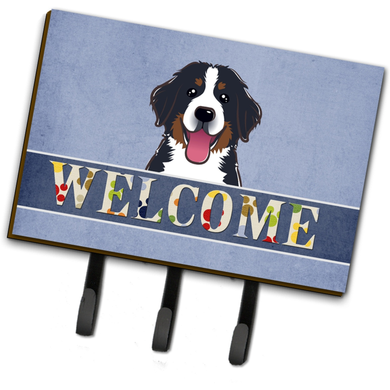 &quotCaroline's Treasures BB1423TH68 Bernese Mountain Dog Welcome Leash or Key Holder, Large, Multicolor"