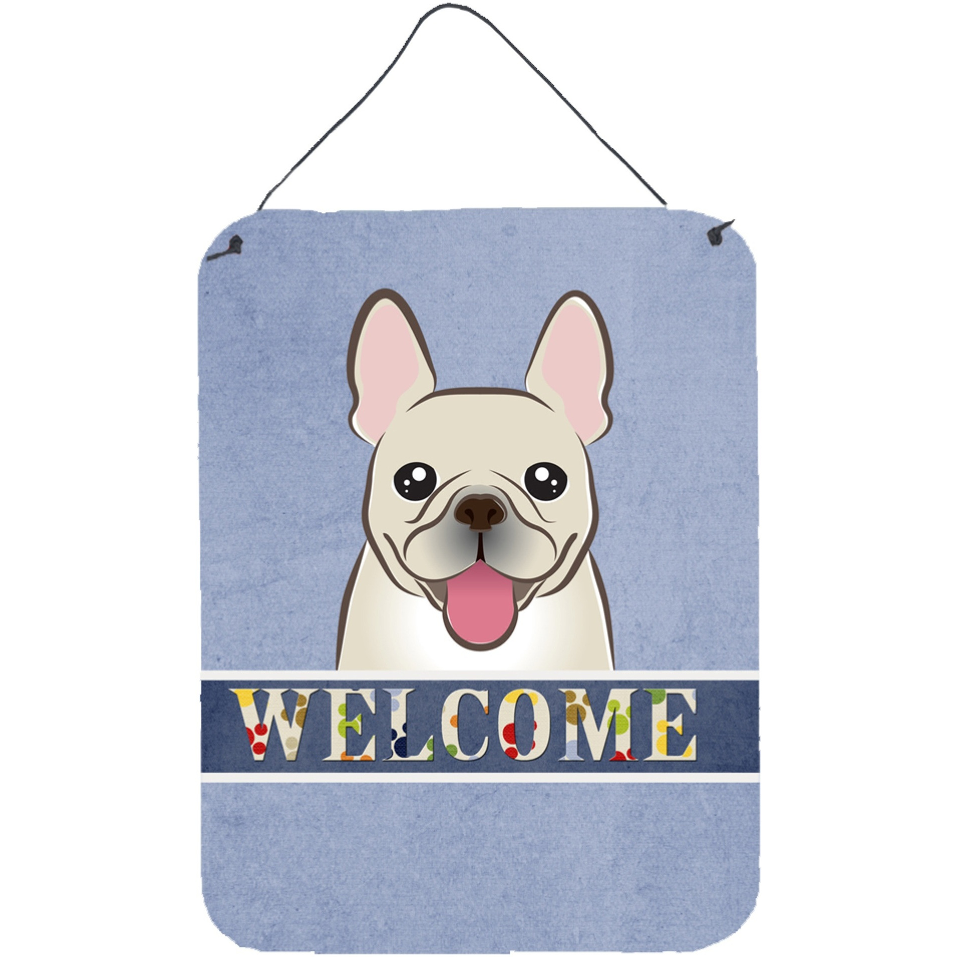 &quotCaroline's Treasures BB1424DS1216 French Bulldog Welcome Wall or Door Hanging Prints, 16 x 12"", Multicolor"
