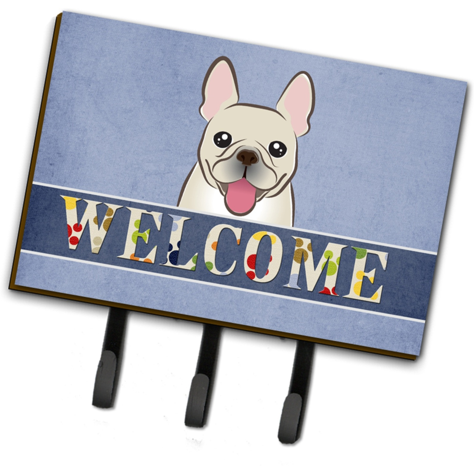 &quotCaroline's Treasures BB1424TH68 French Bulldog Welcome Leash or Key Holder, Large, Multicolor"