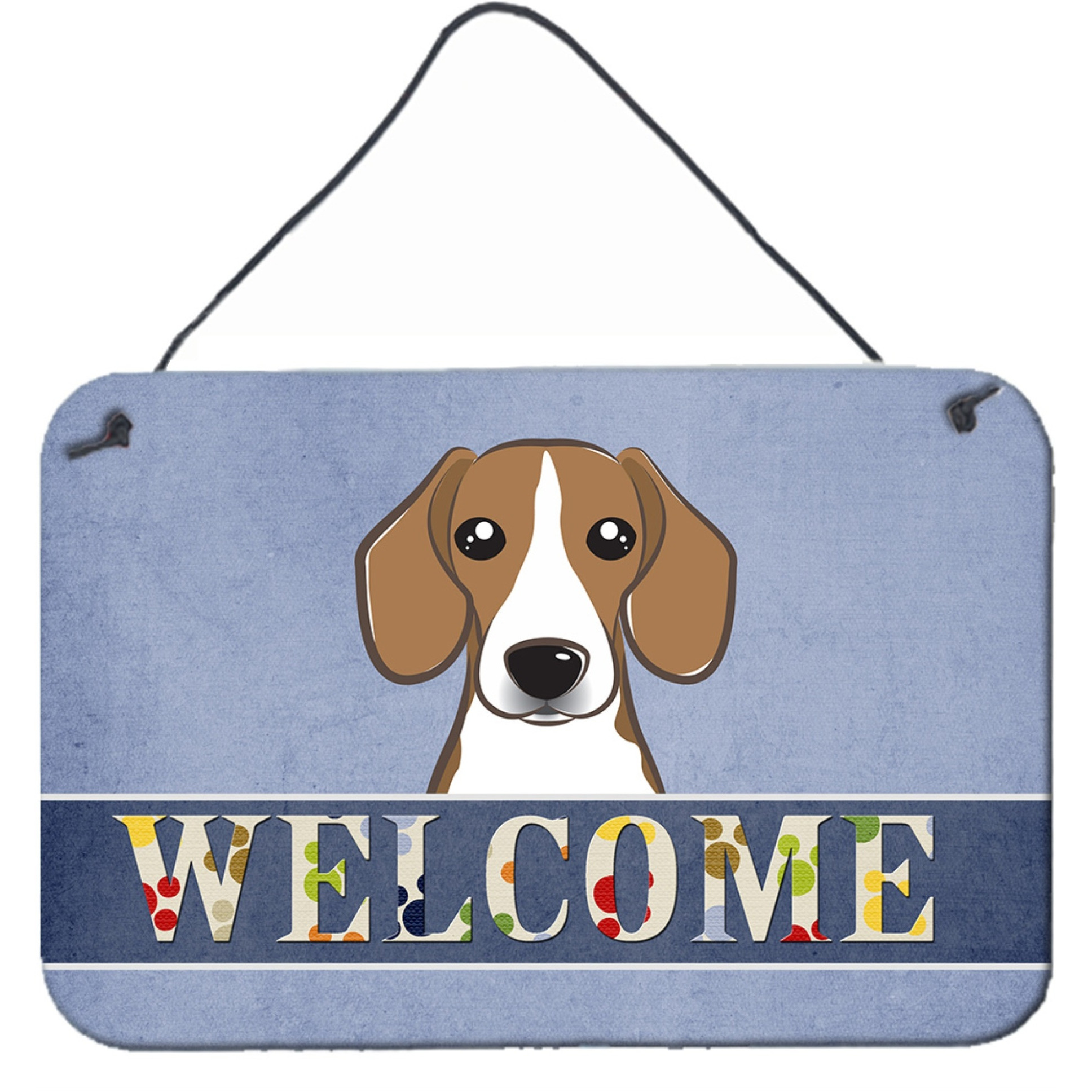 &quotCaroline's Treasures BB1425DS812 Beagle Welcome Wall or Door Hanging Prints, 8 x 12"", Multicolor"