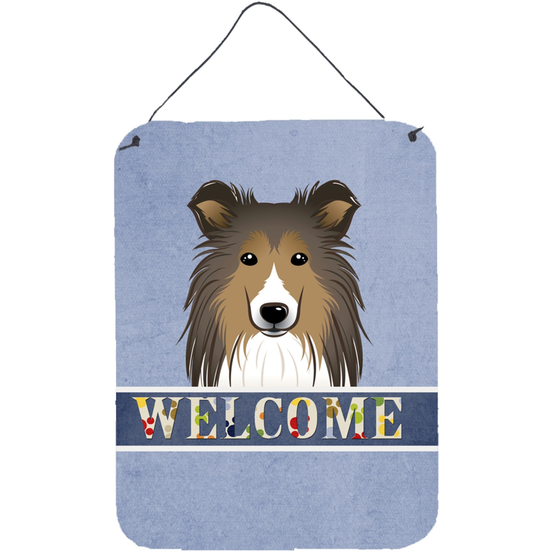 &quotCaroline's Treasures BB1428DS1216 Sheltie Welcome Wall or Door Hanging Prints, 16 x 12"", Multicolor"