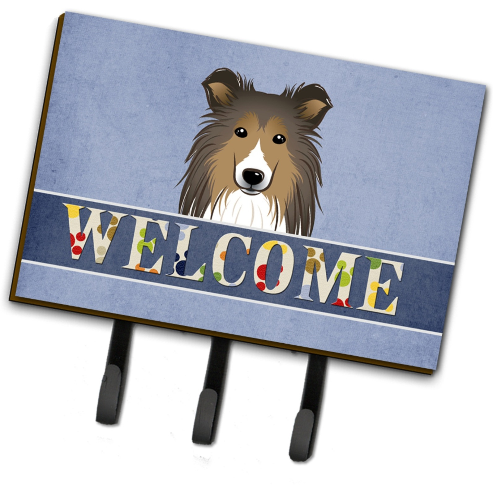 &quotCaroline's Treasures BB1428TH68 Sheltie Welcome Leash or Key Holder, Large, Multicolor"