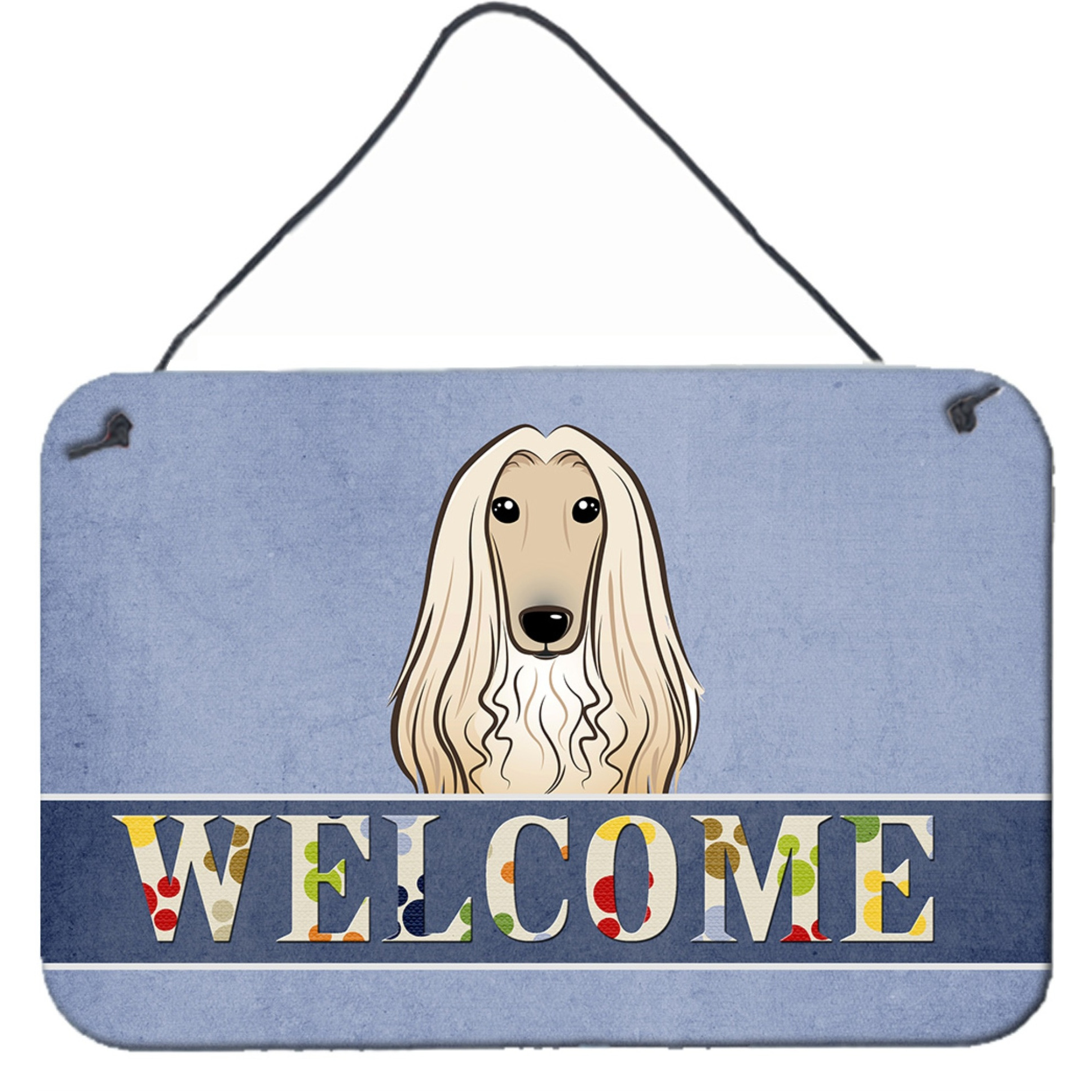 &quotCaroline's Treasures BB1430DS812 Afghan Hound Welcome Wall or Door Hanging Prints, 8 x 12"", Multicolor"