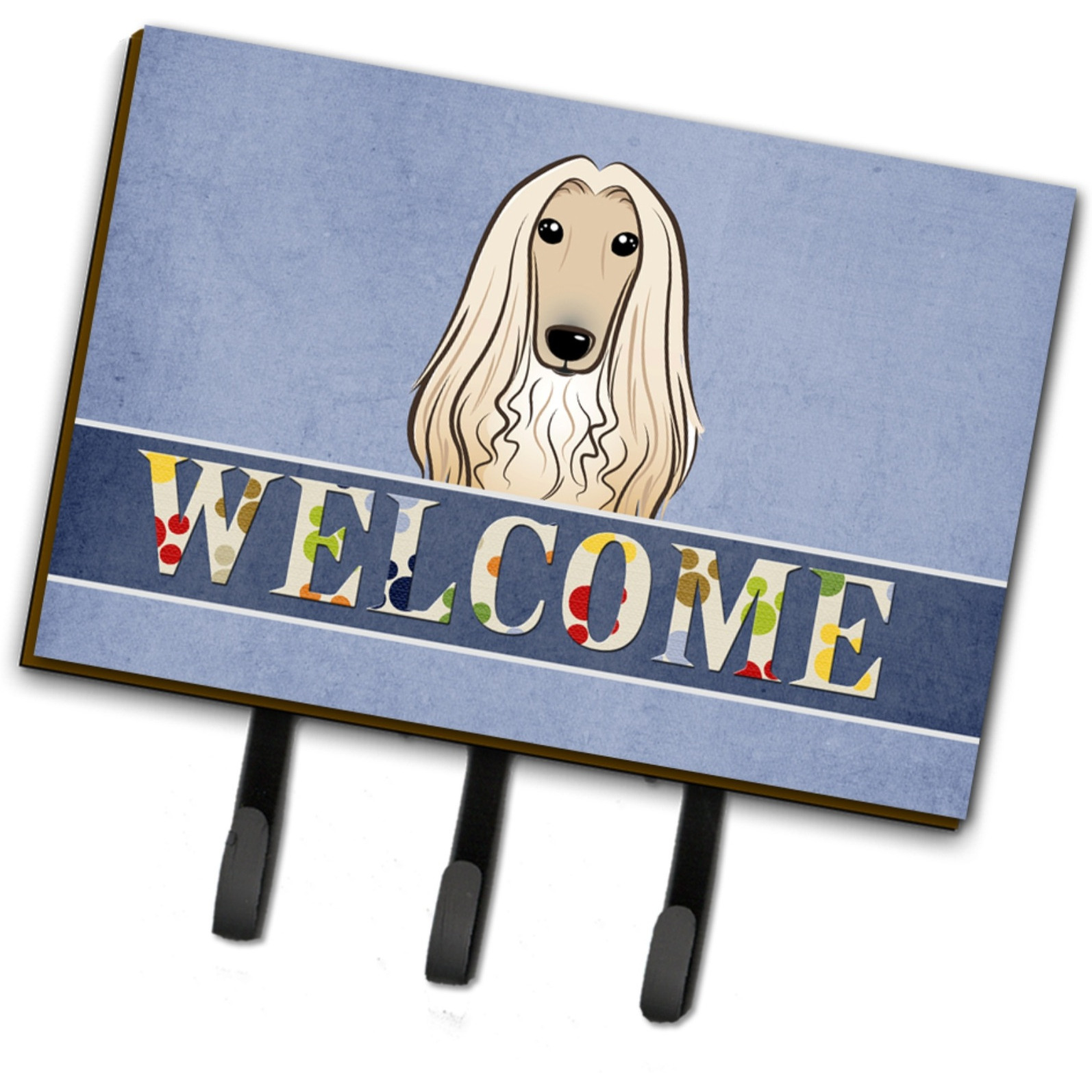 &quotCaroline's Treasures BB1430TH68 Afghan Hound Welcome Leash or Key Holder, Large, Multicolor"