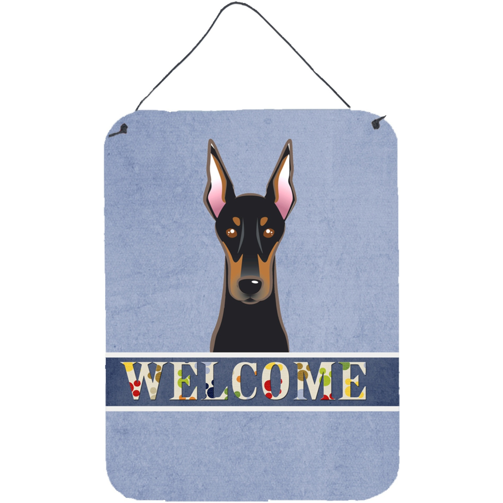 &quotCaroline's Treasures BB1431DS1216 Doberman Welcome Wall or Door Hanging Prints, 16 x 12"", Multicolor"
