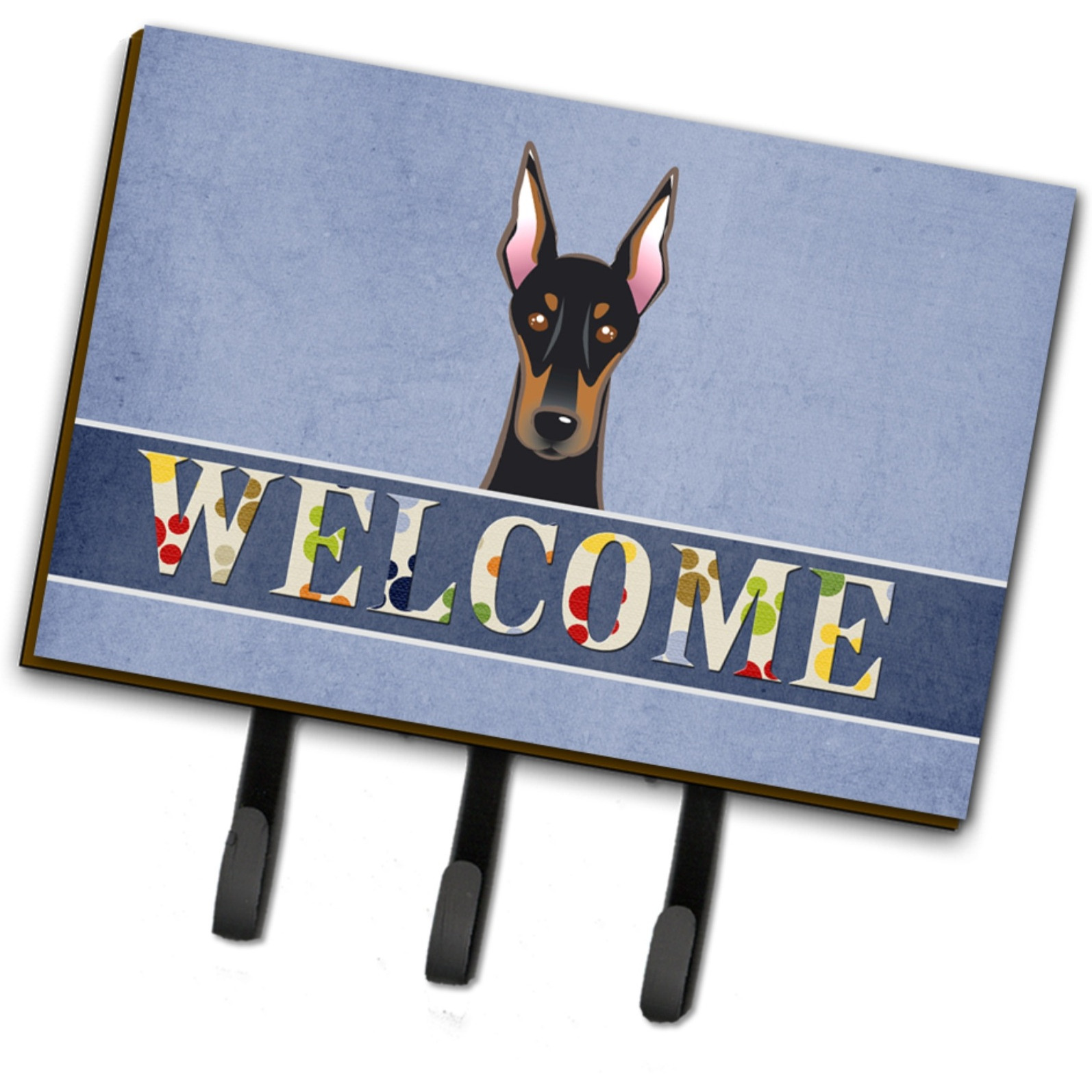 &quotCaroline's Treasures BB1431TH68 Doberman Welcome Leash or Key Holder, Large, Multicolor"